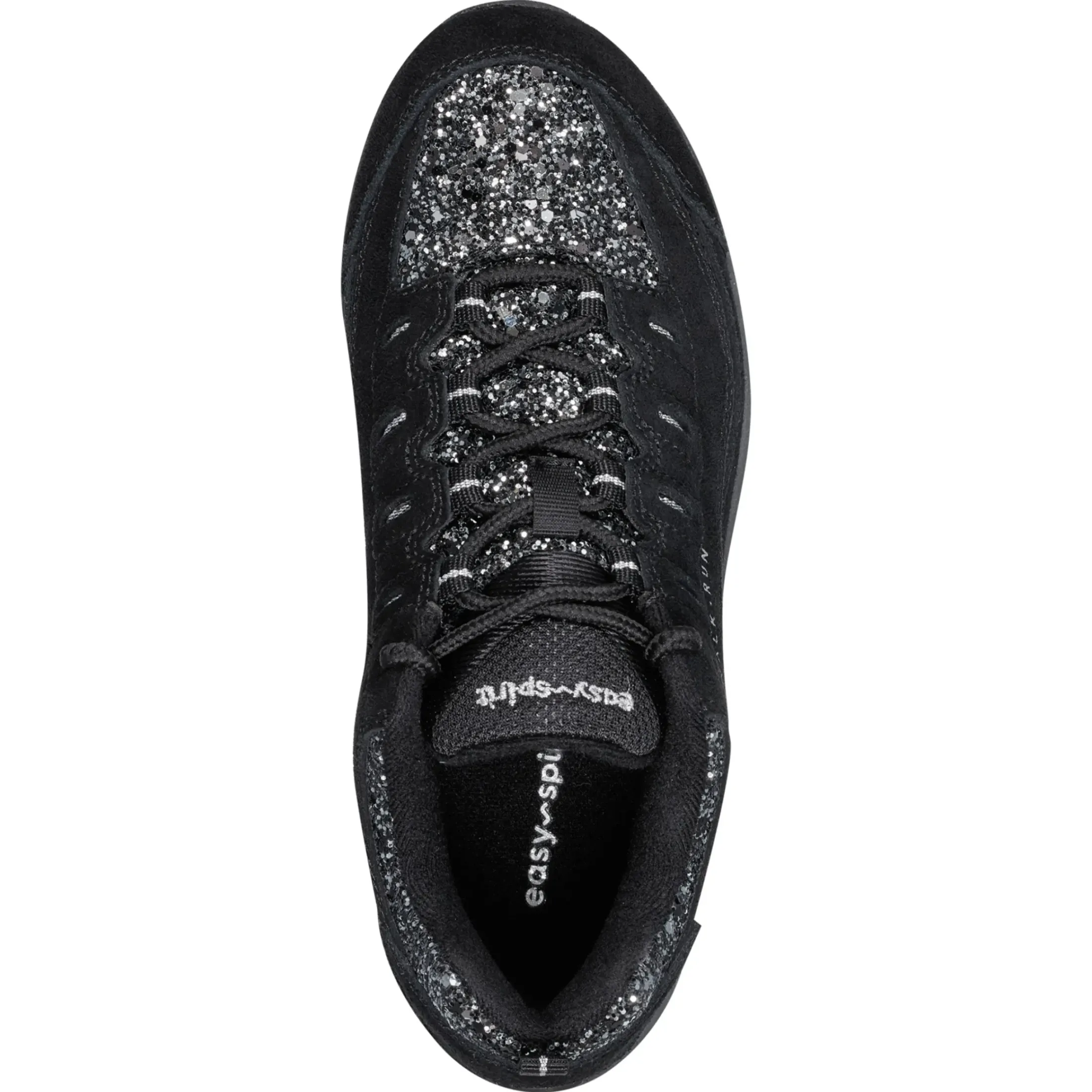 Romy & Friends|Romy Walking Shoes>Easy Spirit Romy Walking Shoes Black Silver Glitter