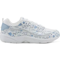 Romy & Friends|Romy Walking Shoes>Easy Spirit Romy Walking Shoes White/Blue Floral