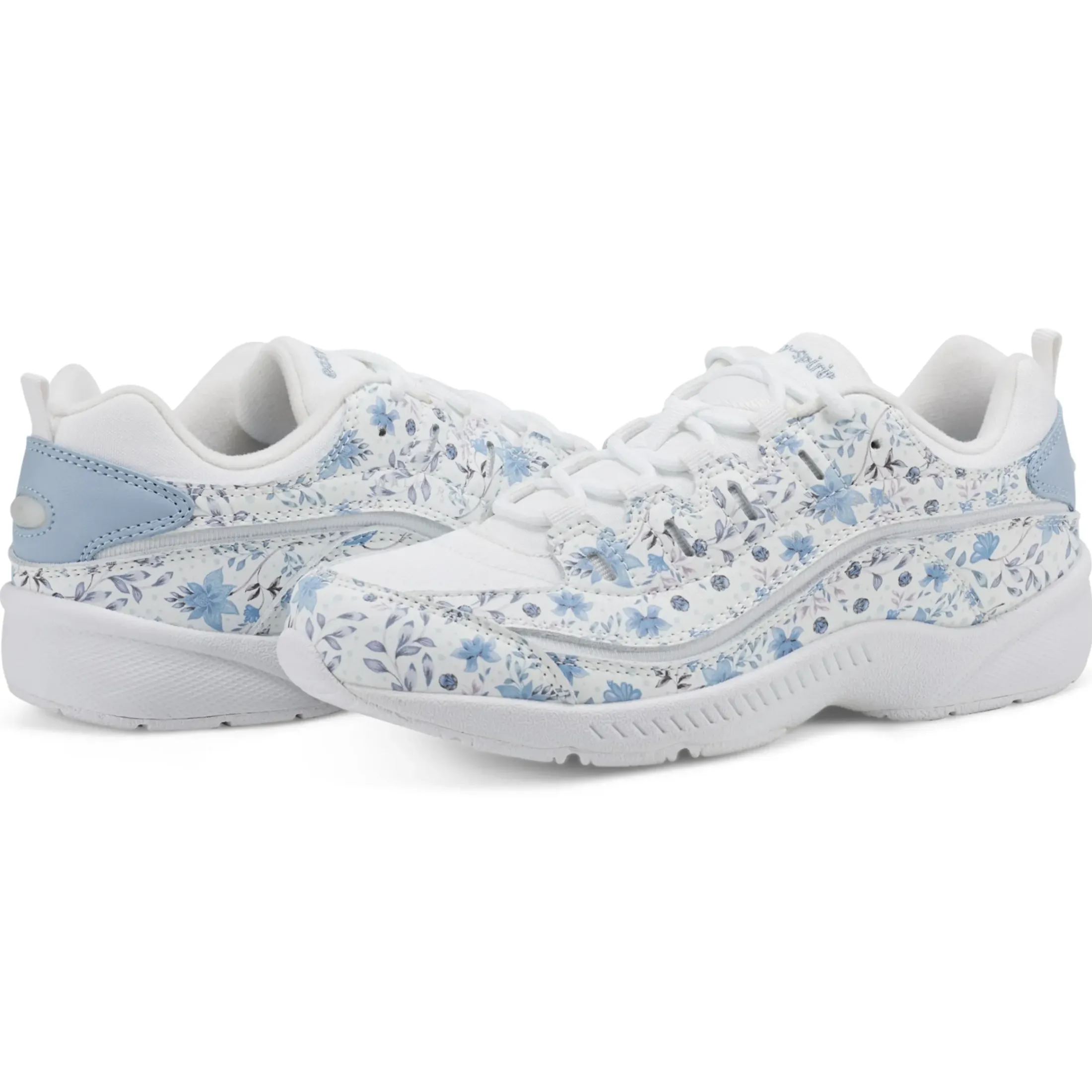 Romy & Friends|Romy Walking Shoes>Easy Spirit Romy Walking Shoes White/Blue Floral