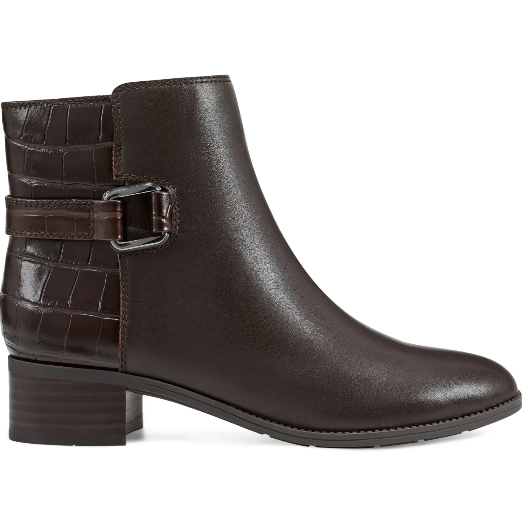 eFlex|eFlex>Easy Spirit Sahara Casual Booties Brown Leather
