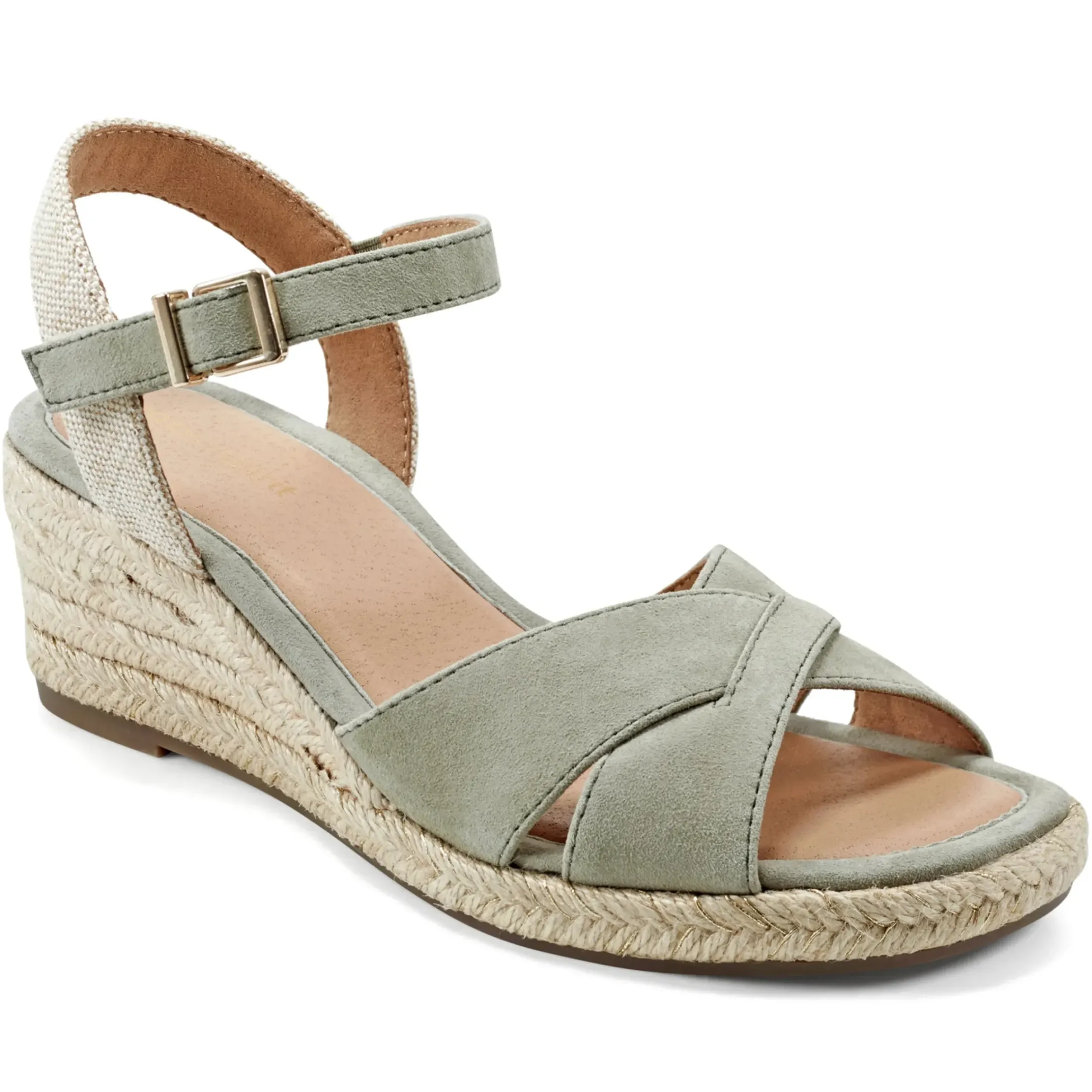 Dress|Sandals>Easy Spirit Shandra Wedge Sandals Light Green Suede