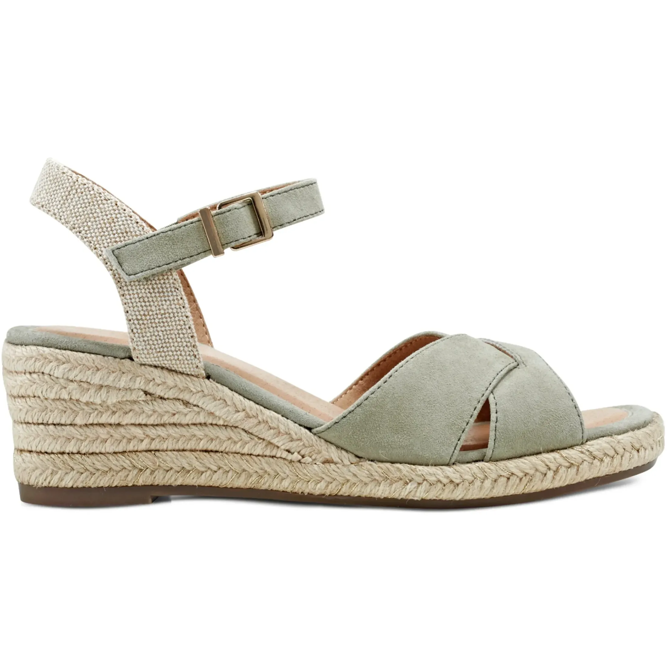 Dress|Sandals>Easy Spirit Shandra Wedge Sandals Light Green Suede
