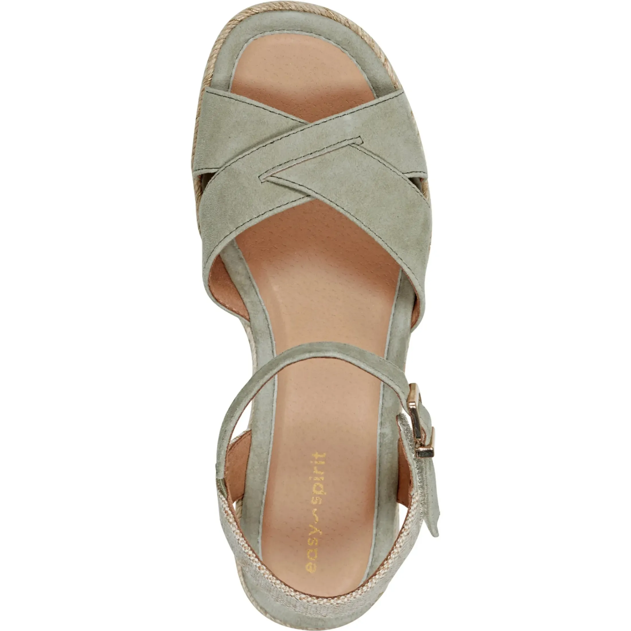 Dress|Sandals>Easy Spirit Shandra Wedge Sandals Light Green Suede