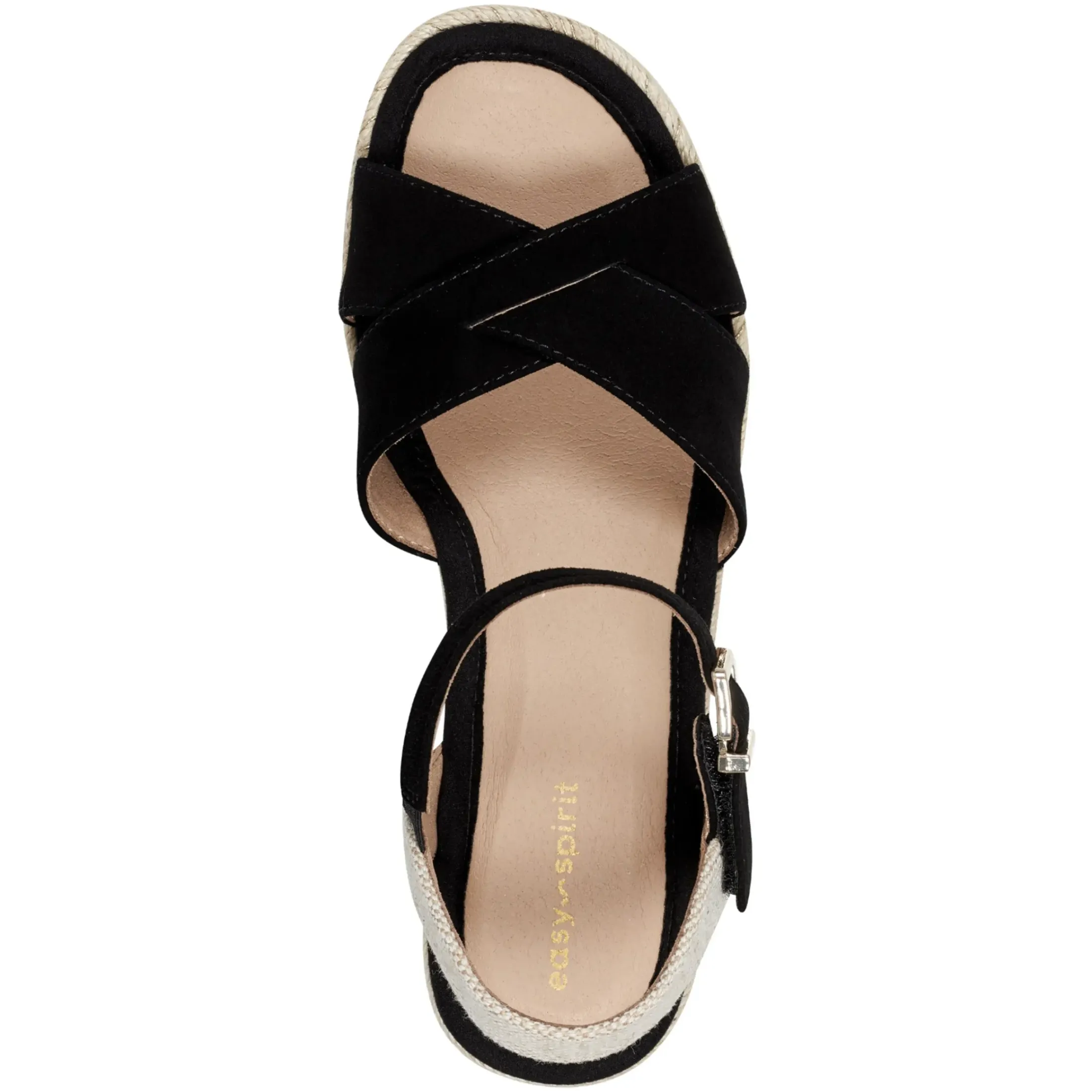 Dress|Sandals>Easy Spirit Shandra Wedge Sandals Black Suede