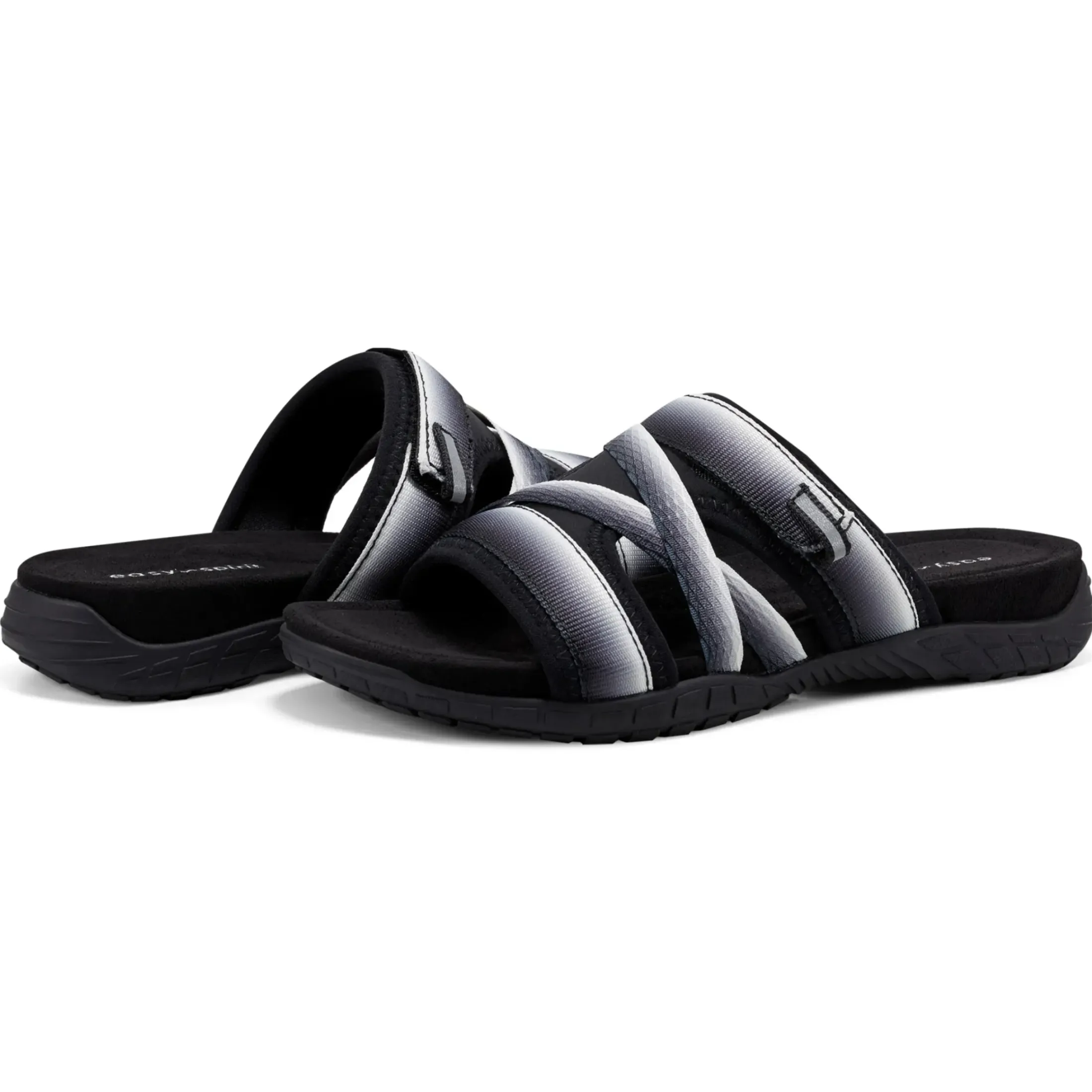 Sport|Explore24>Easy Spirit Shells Flat Sandals Black Ombre