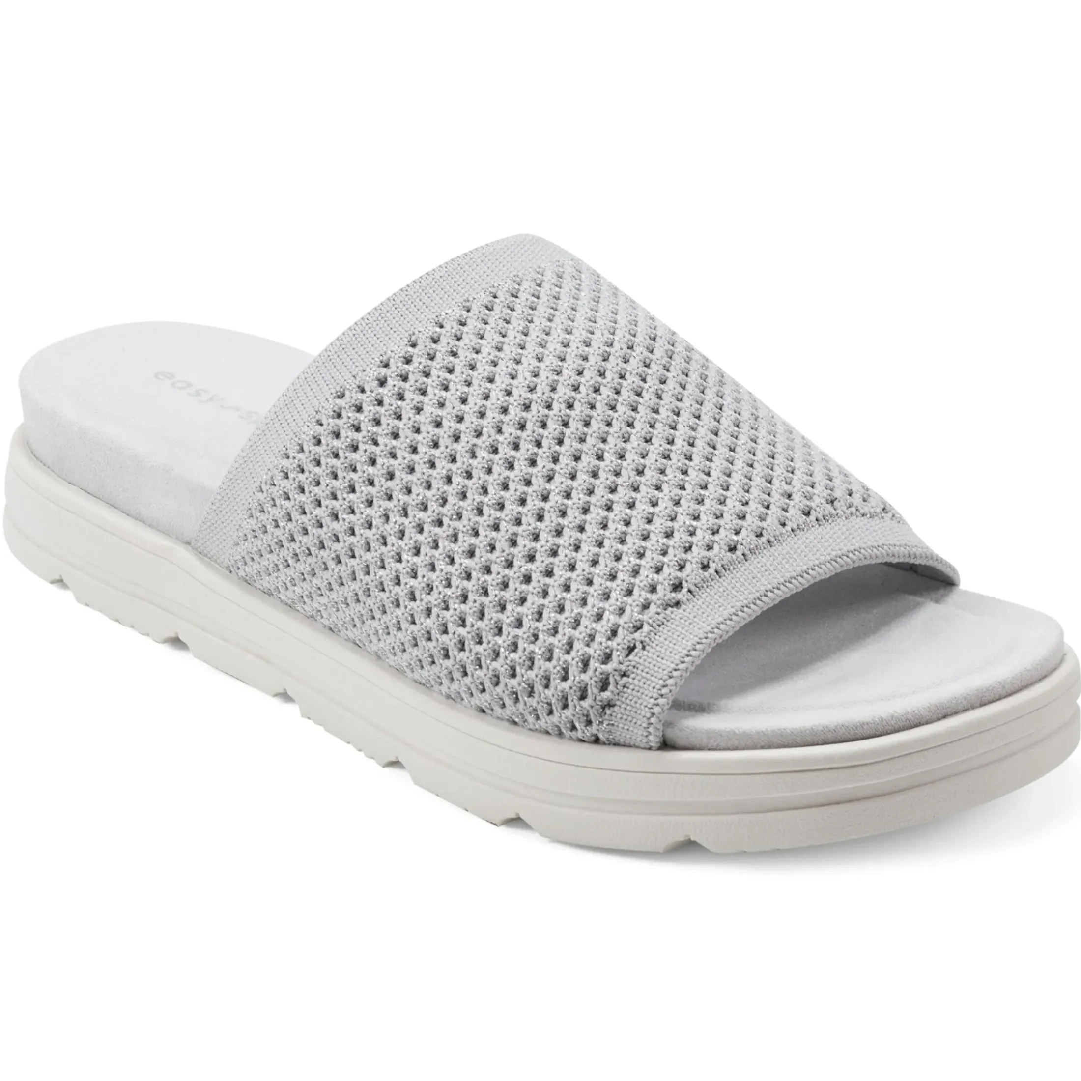 Casual|Flats>Easy Spirit Siena Flat Slide Sandals Light Grey