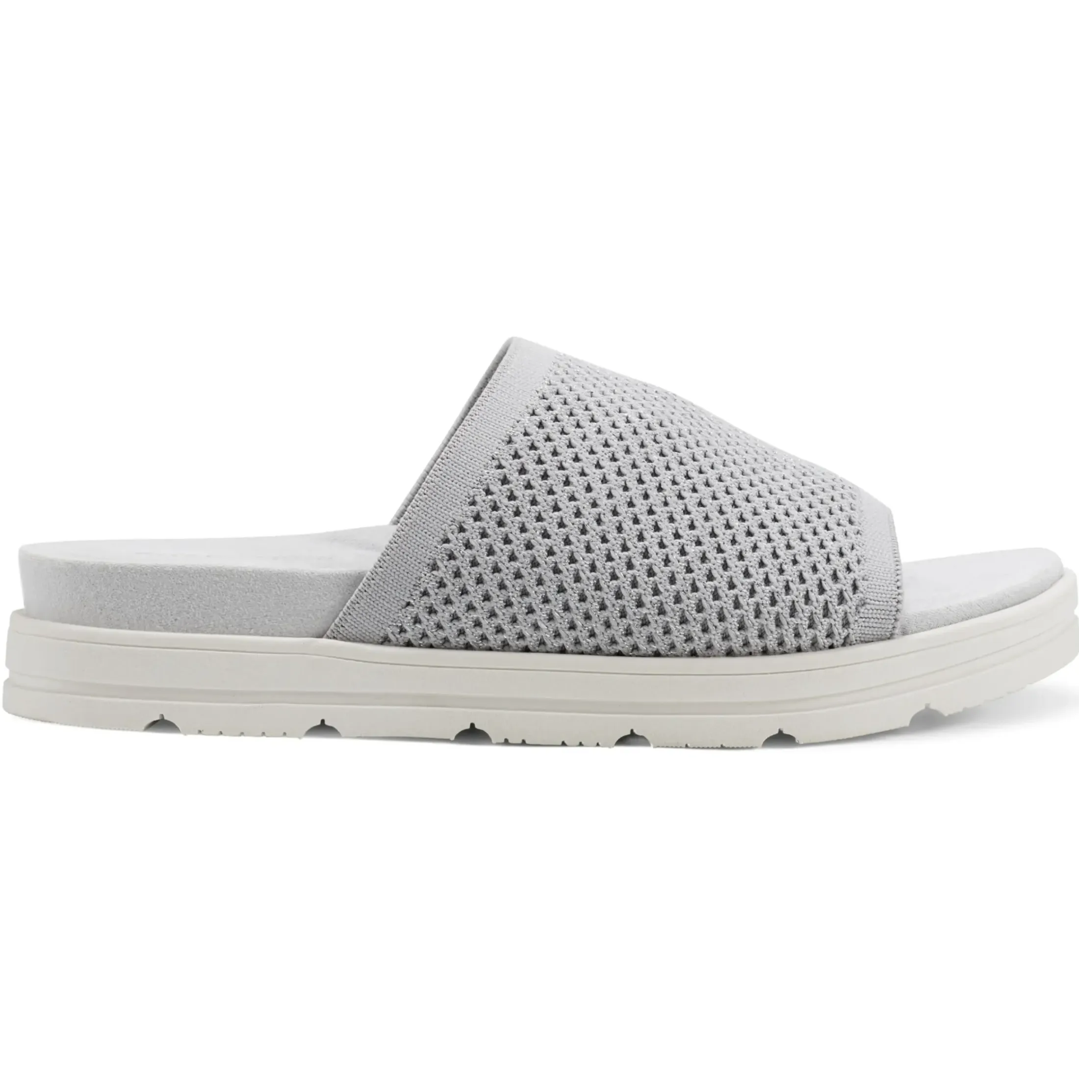 Casual|Flats>Easy Spirit Siena Flat Slide Sandals Light Grey