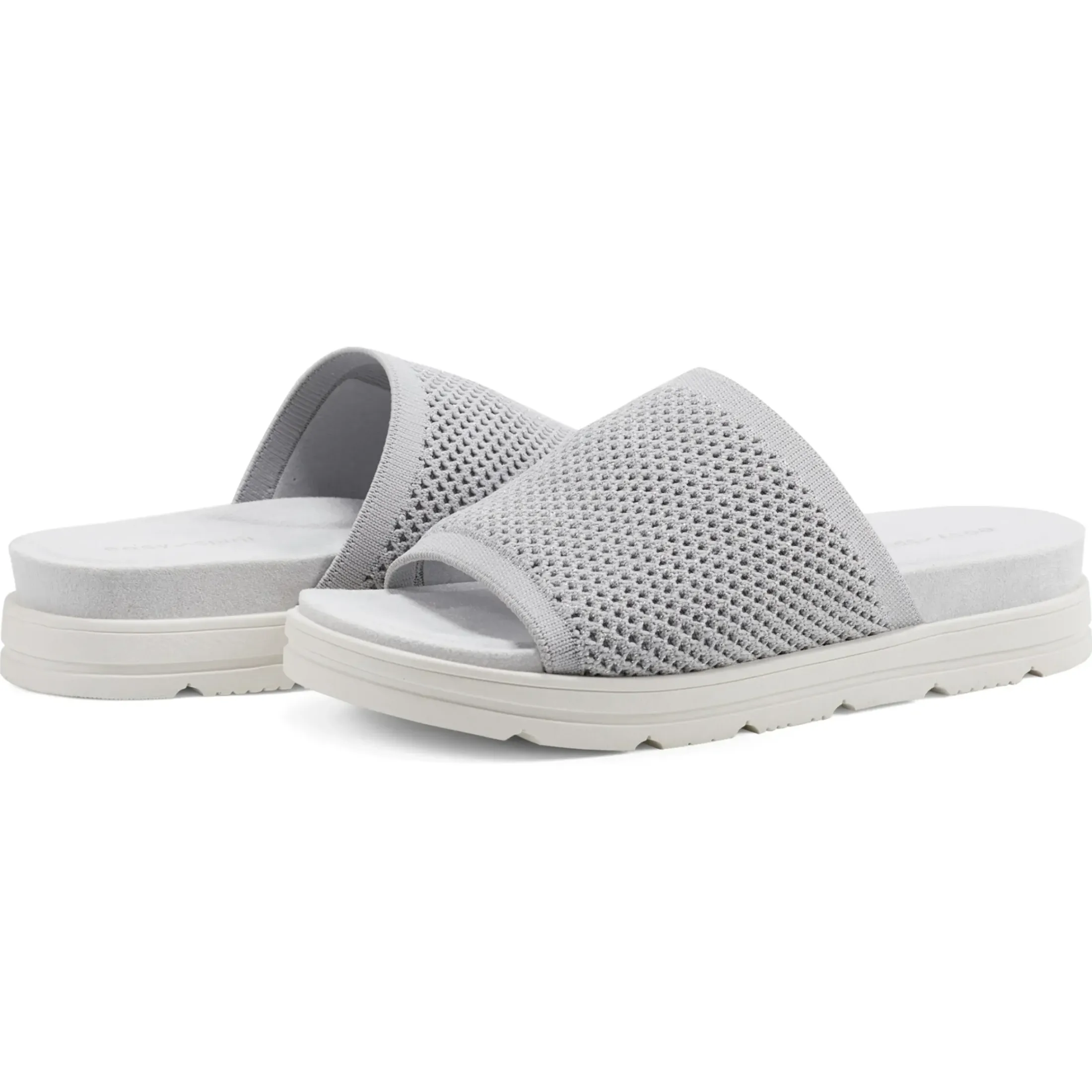 Casual|Flats>Easy Spirit Siena Flat Slide Sandals Light Grey