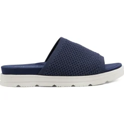 Casual|Flats>Easy Spirit Siena Flat Slide Sandals Navy
