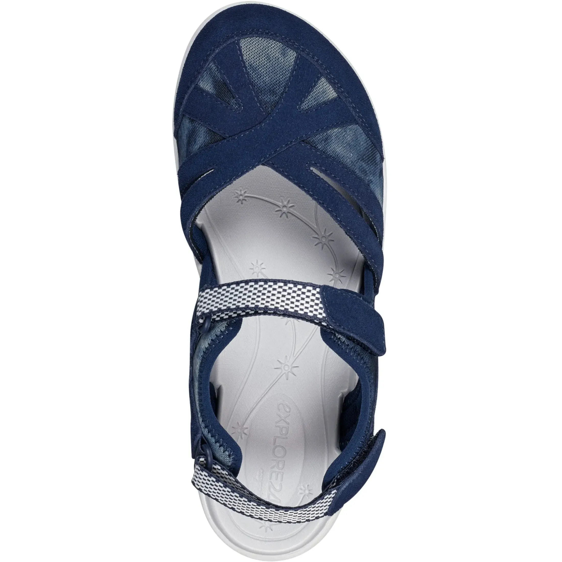 Sport|Explore24>Easy Spirit Splash Flat Hiking Sandals Navy Tie Dye Print
