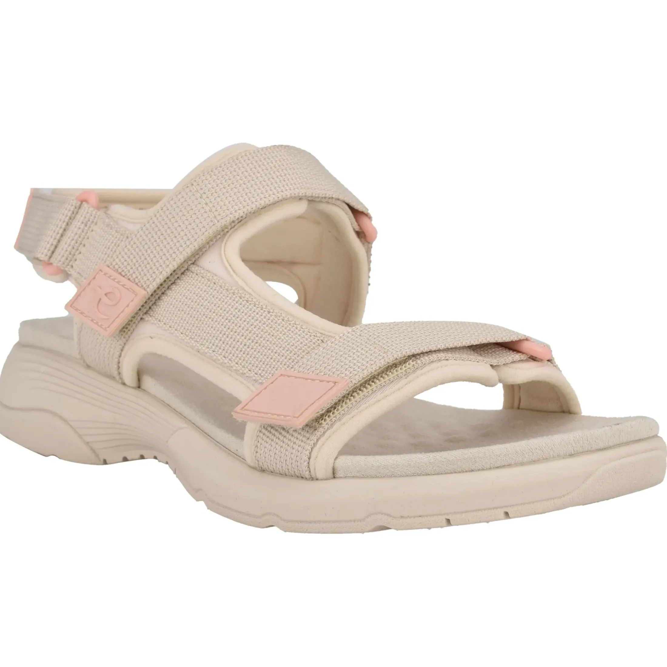 Traciee|Casual>Easy Spirit Tabata Slip On Sandals Light Taupe Fabric