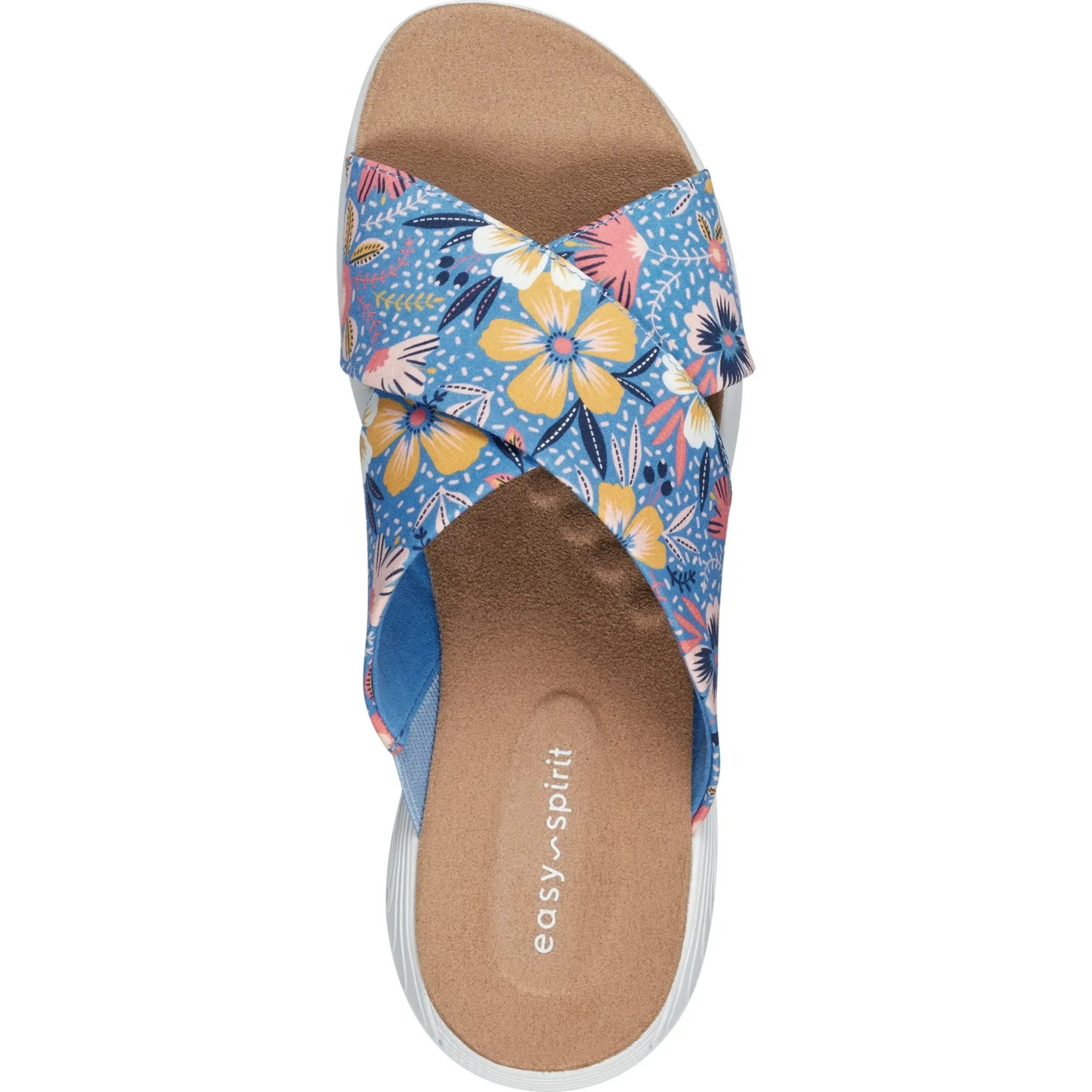 Traciee|Casual>Easy Spirit Taite Slip On Sandals Blue Multi Floral
