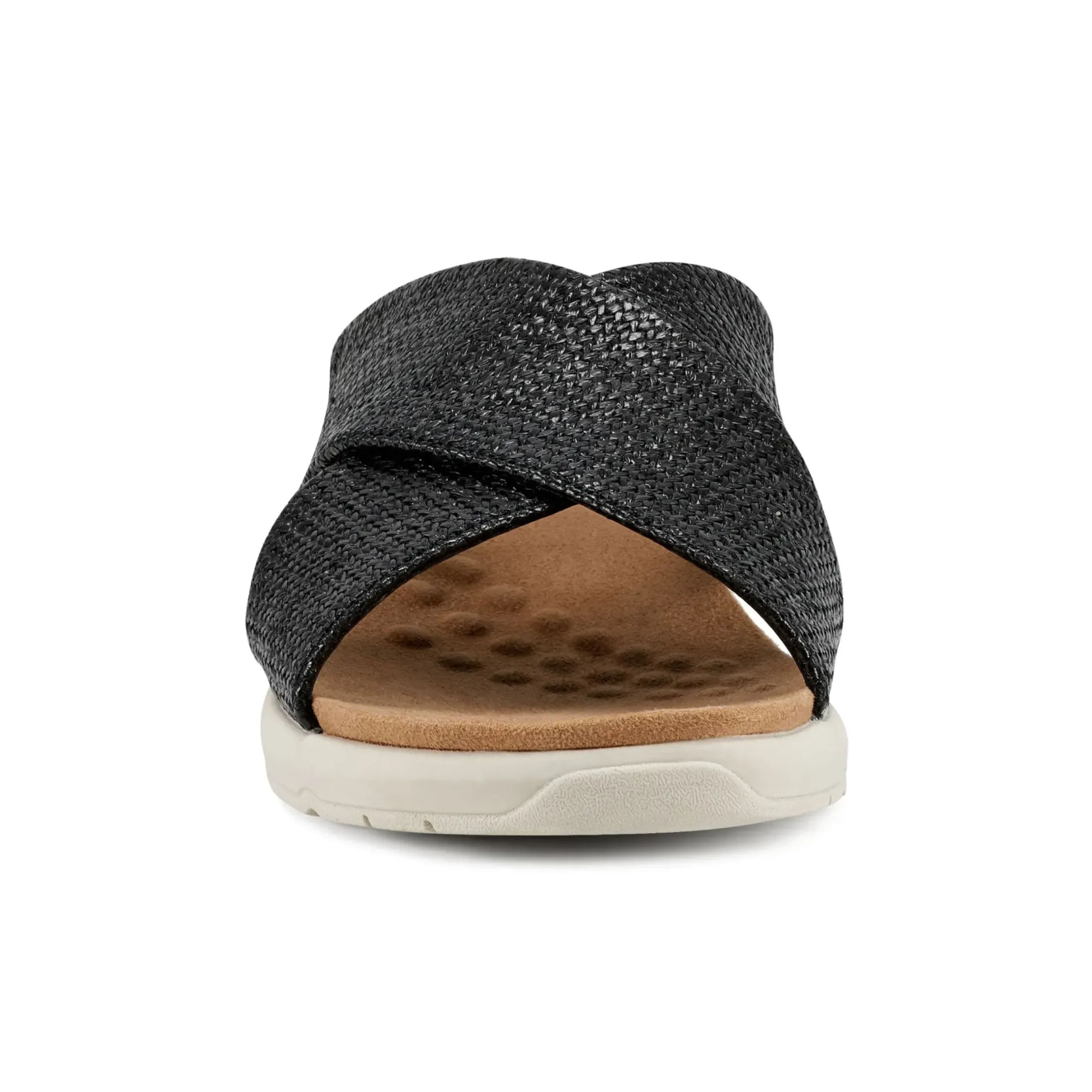 Traciee|Casual>Easy Spirit Taite Slip On Sandals Black Raffia