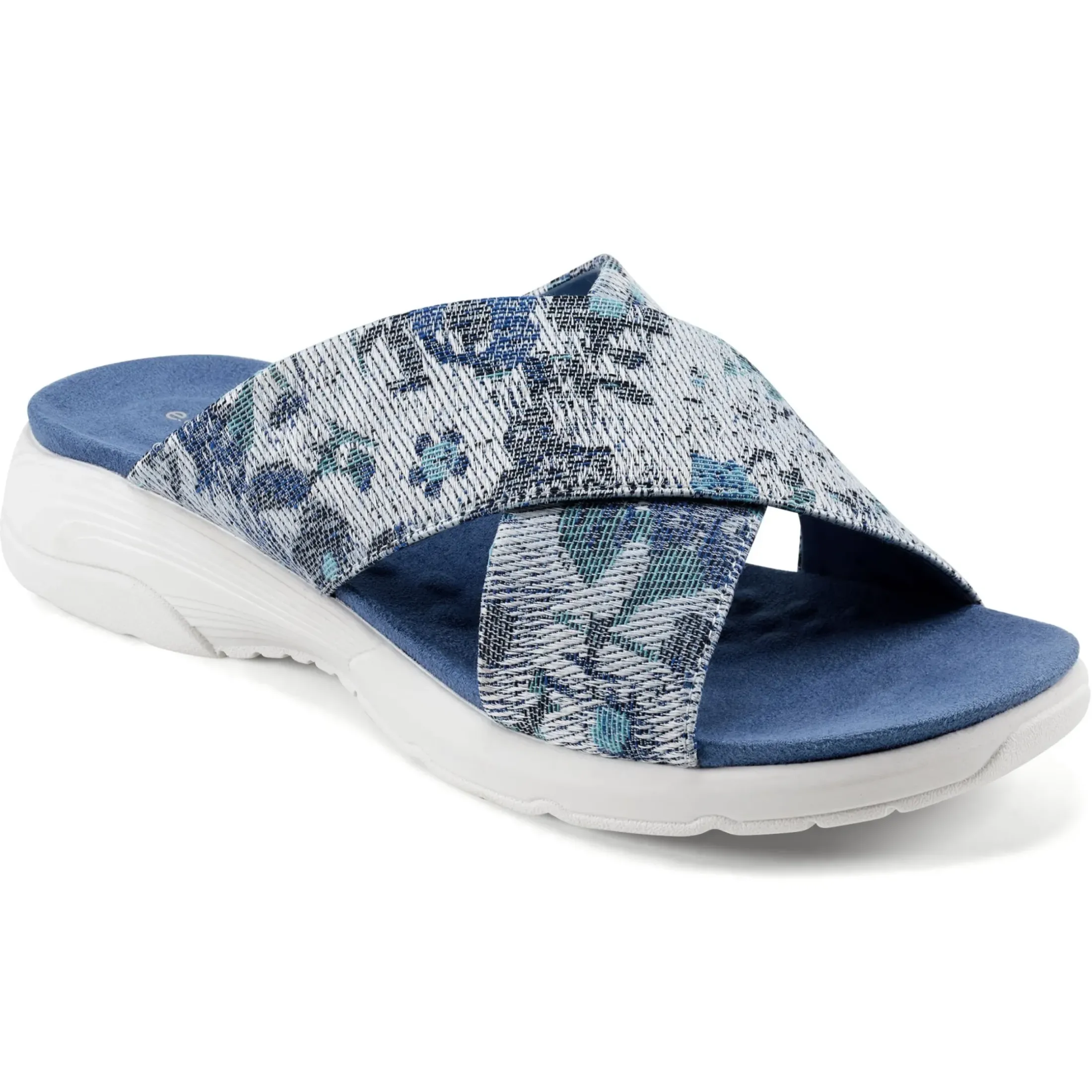 Casual|Sport>Easy Spirit Taite Slip On Sandals Light Denim Floral Print