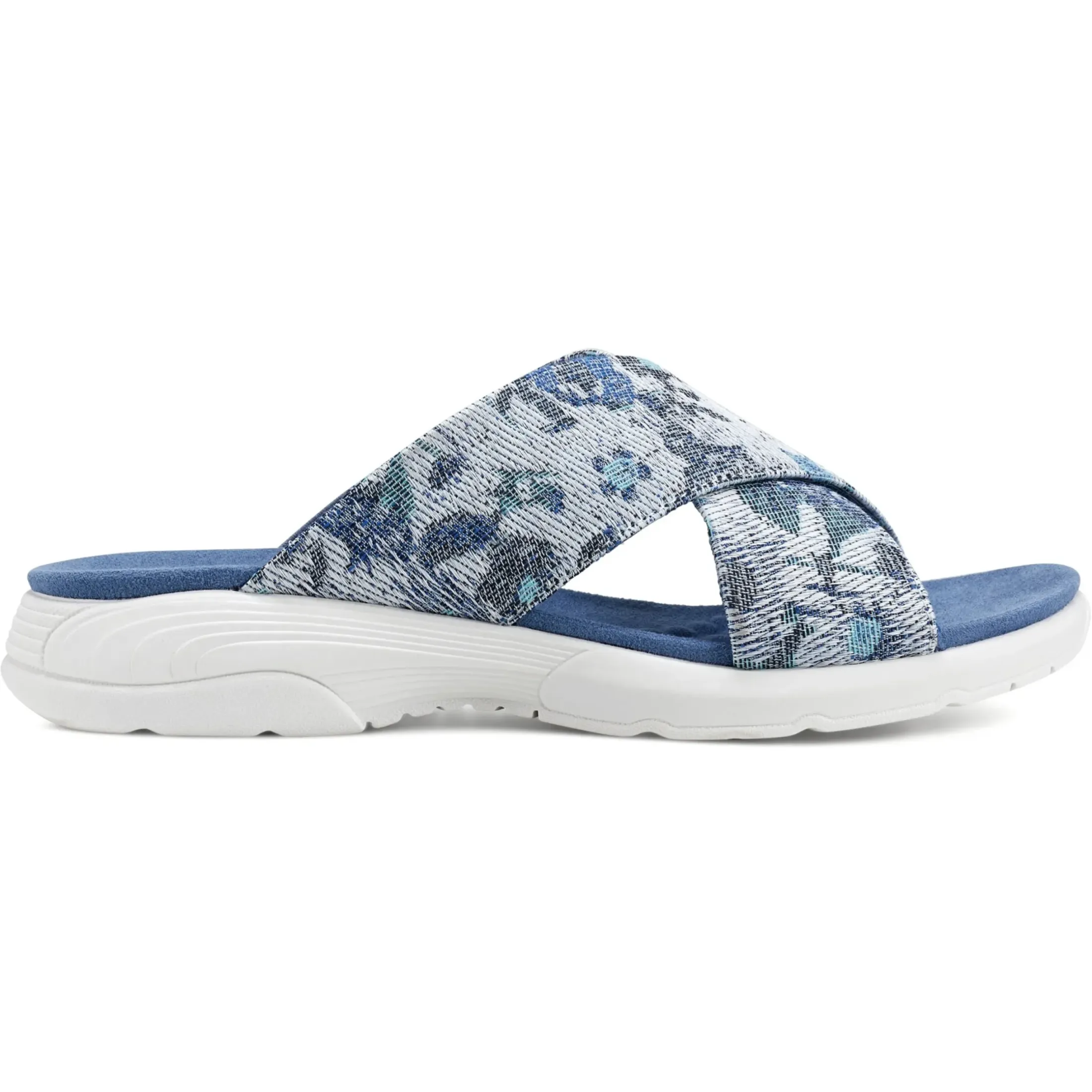 Casual|Sport>Easy Spirit Taite Slip On Sandals Light Denim Floral Print