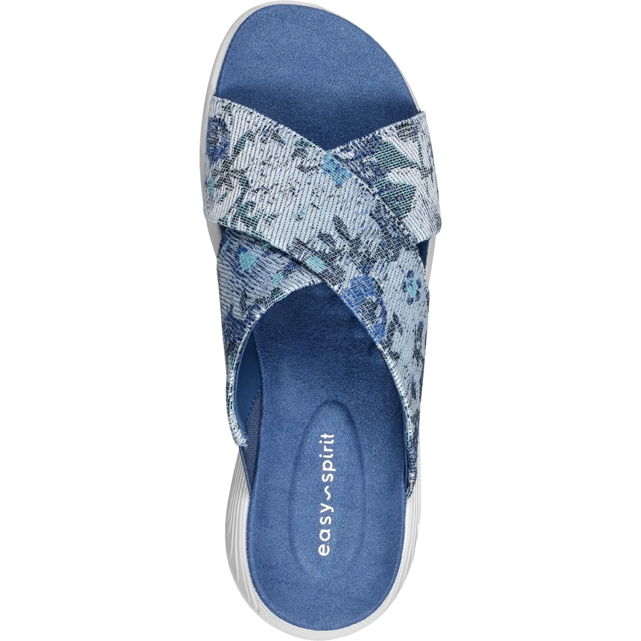 Casual|Sport>Easy Spirit Taite Slip On Sandals Light Denim Floral Print