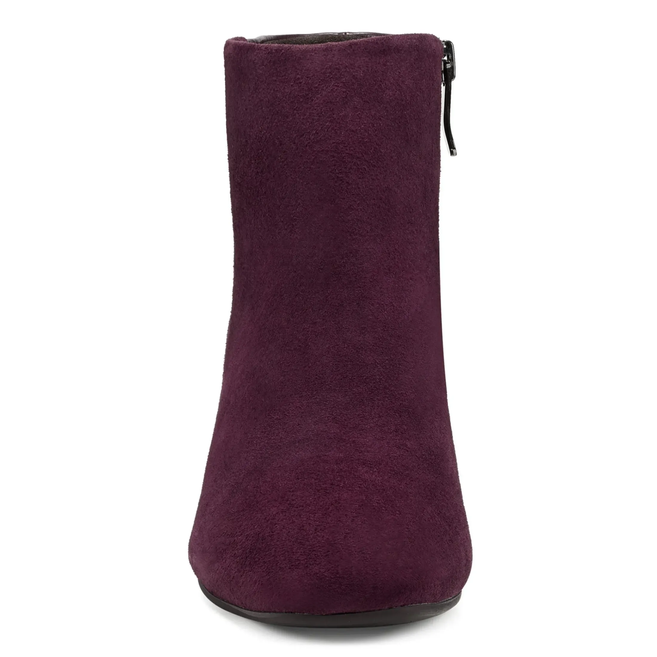eFlex|eFlex>Easy Spirit Tamara Heeled Booties Dark Purple Suede