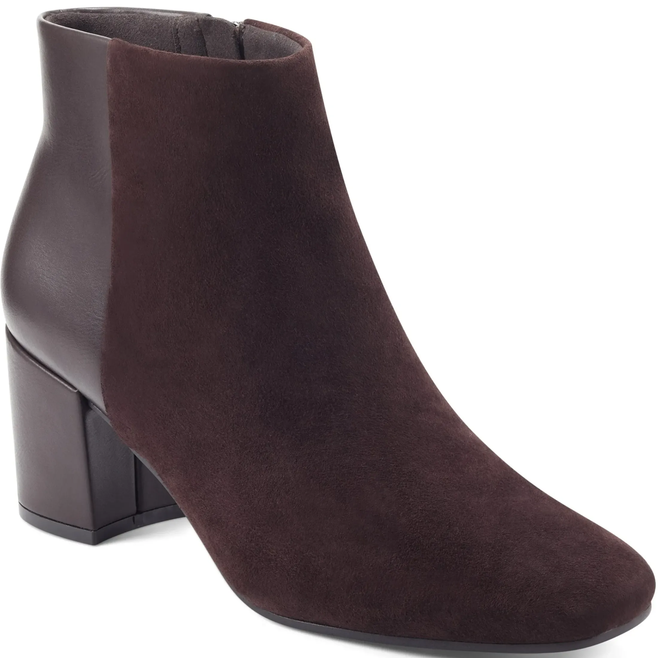 eFlex|eFlex>Easy Spirit Tamara Heeled Booties Dark Brown Suede