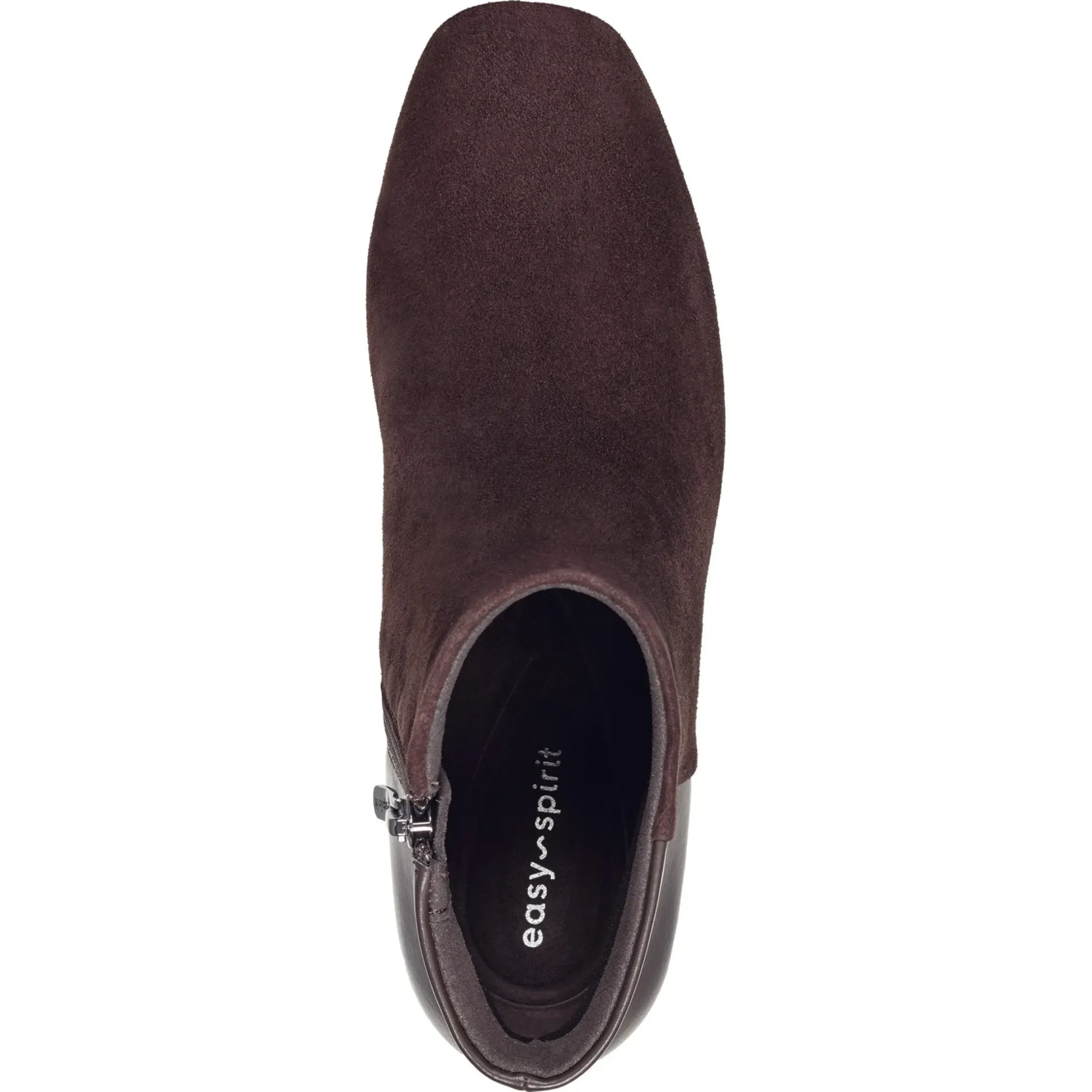 eFlex|eFlex>Easy Spirit Tamara Heeled Booties Dark Brown Suede
