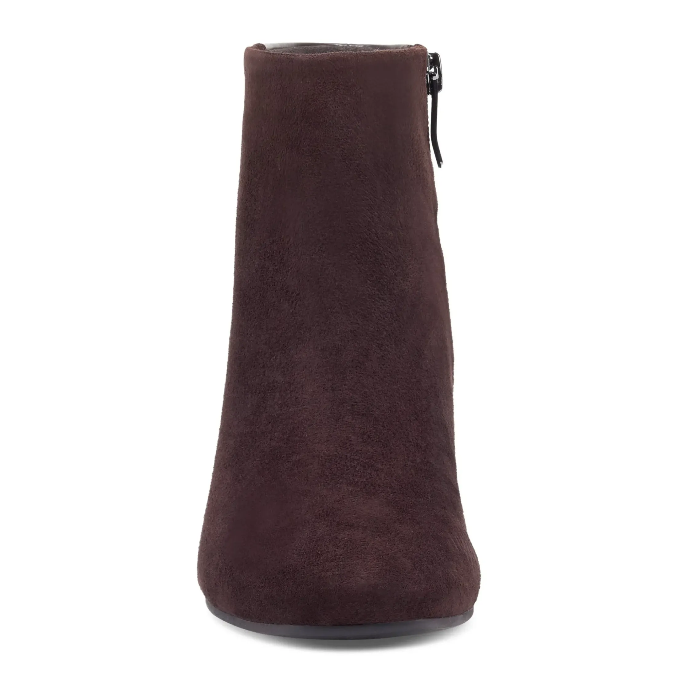 eFlex|eFlex>Easy Spirit Tamara Heeled Booties Dark Brown Suede
