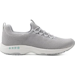 Traveltime Family|Slip Ons>Easy Spirit Tame Slip On Sneakers Light Grey Knit