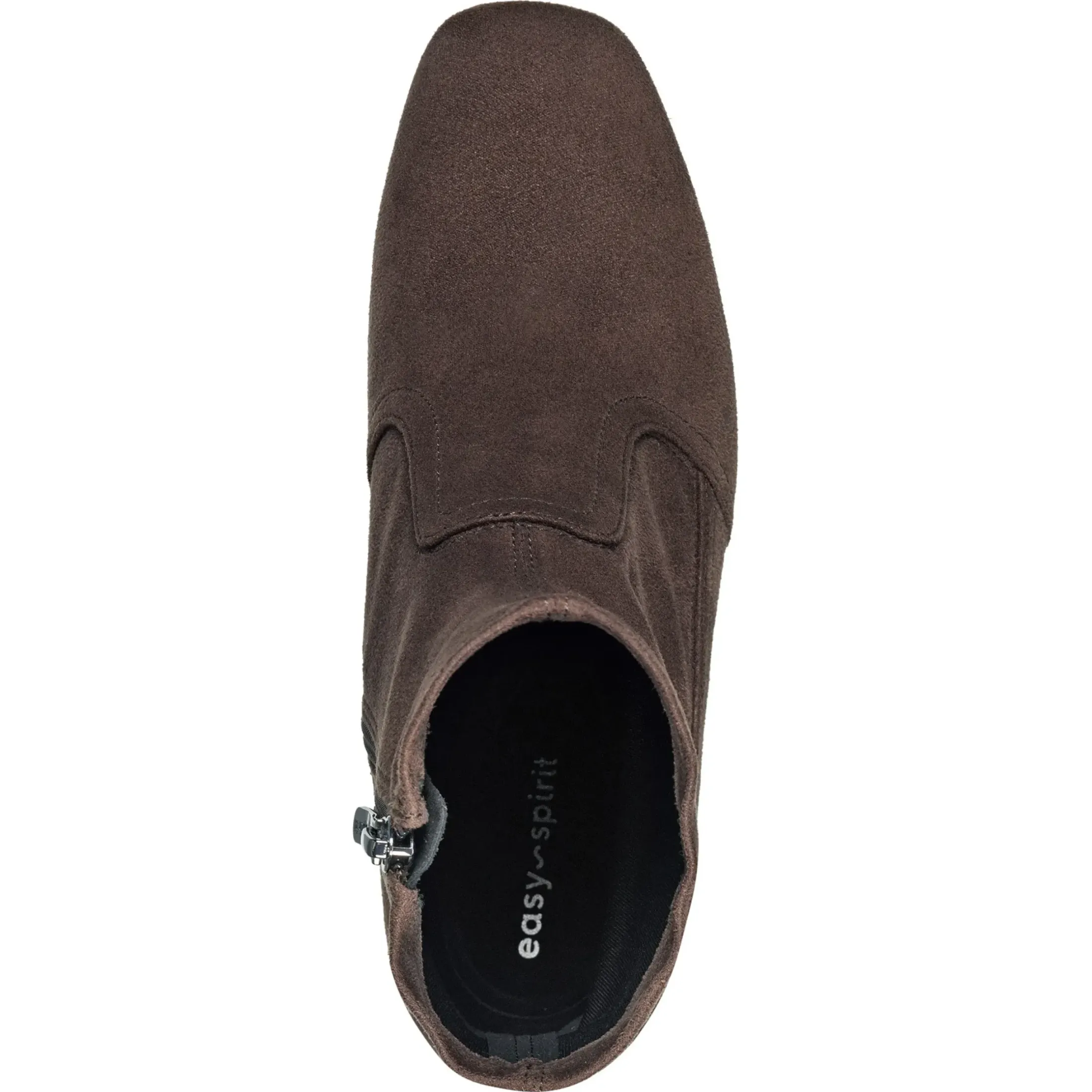 eFlex|eFlex>Easy Spirit Tami Heeled Booties Dark Brown Suede