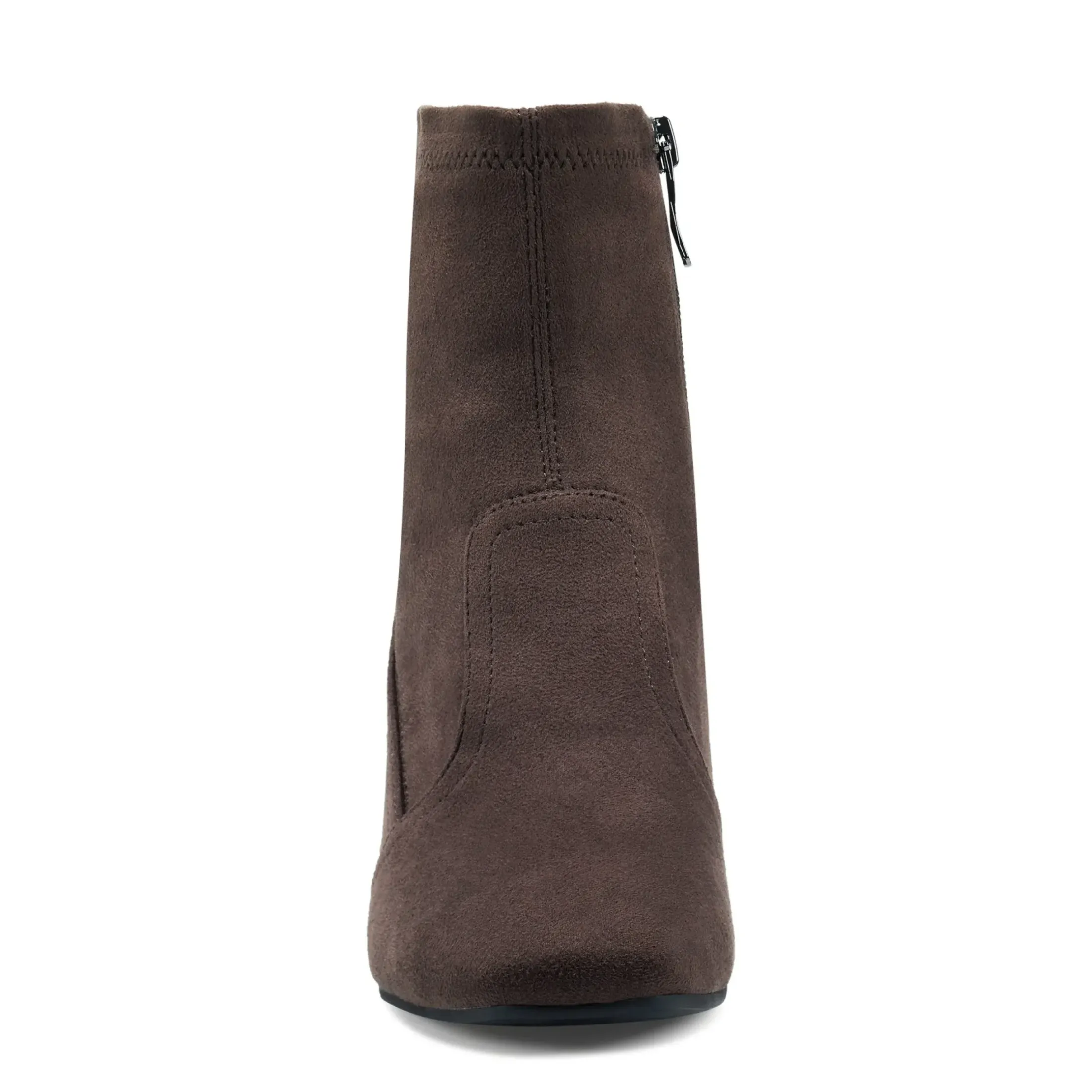 eFlex|eFlex>Easy Spirit Tami Heeled Booties Dark Brown Suede