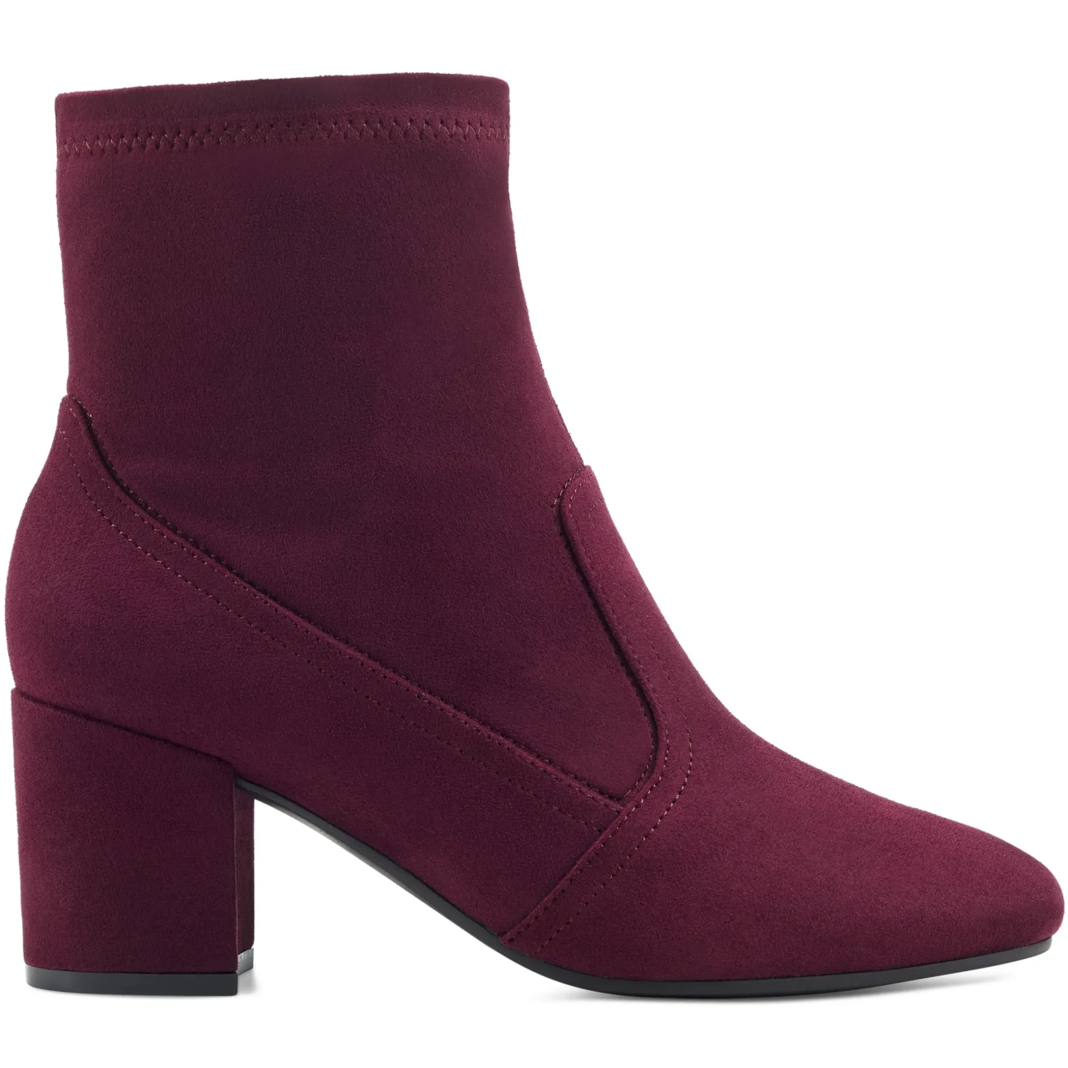 eFlex|eFlex>Easy Spirit Tami Heeled Booties Wine Suede
