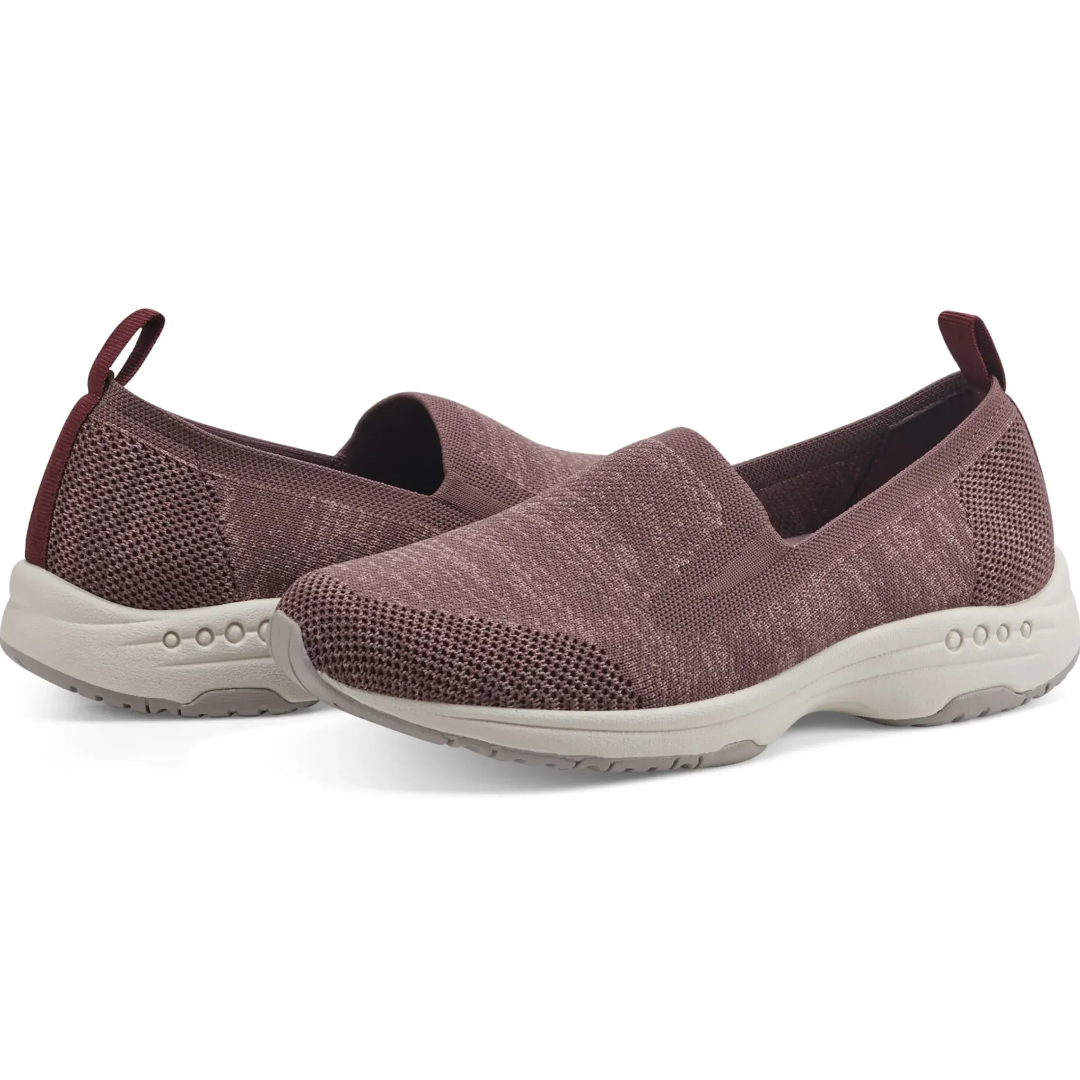 Traveltime Family|Sneakers>Easy Spirit Tech Eco Slip On Sneakers Plum Knit