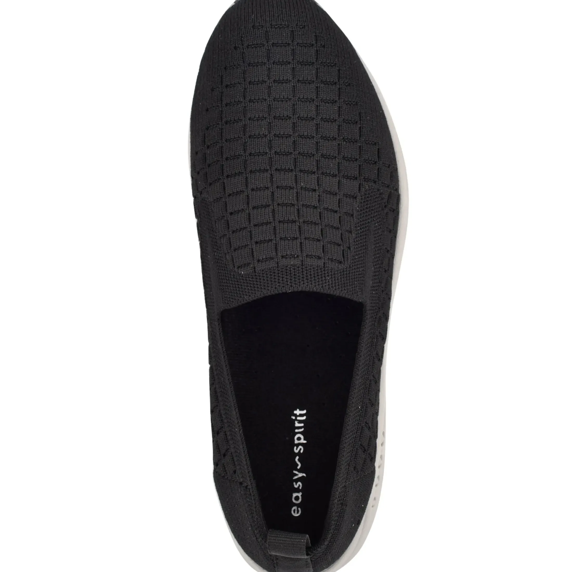 Traveltime Family|Slip Ons>Easy Spirit Tech Eco Slip On Sneakers Black Recycled Knit