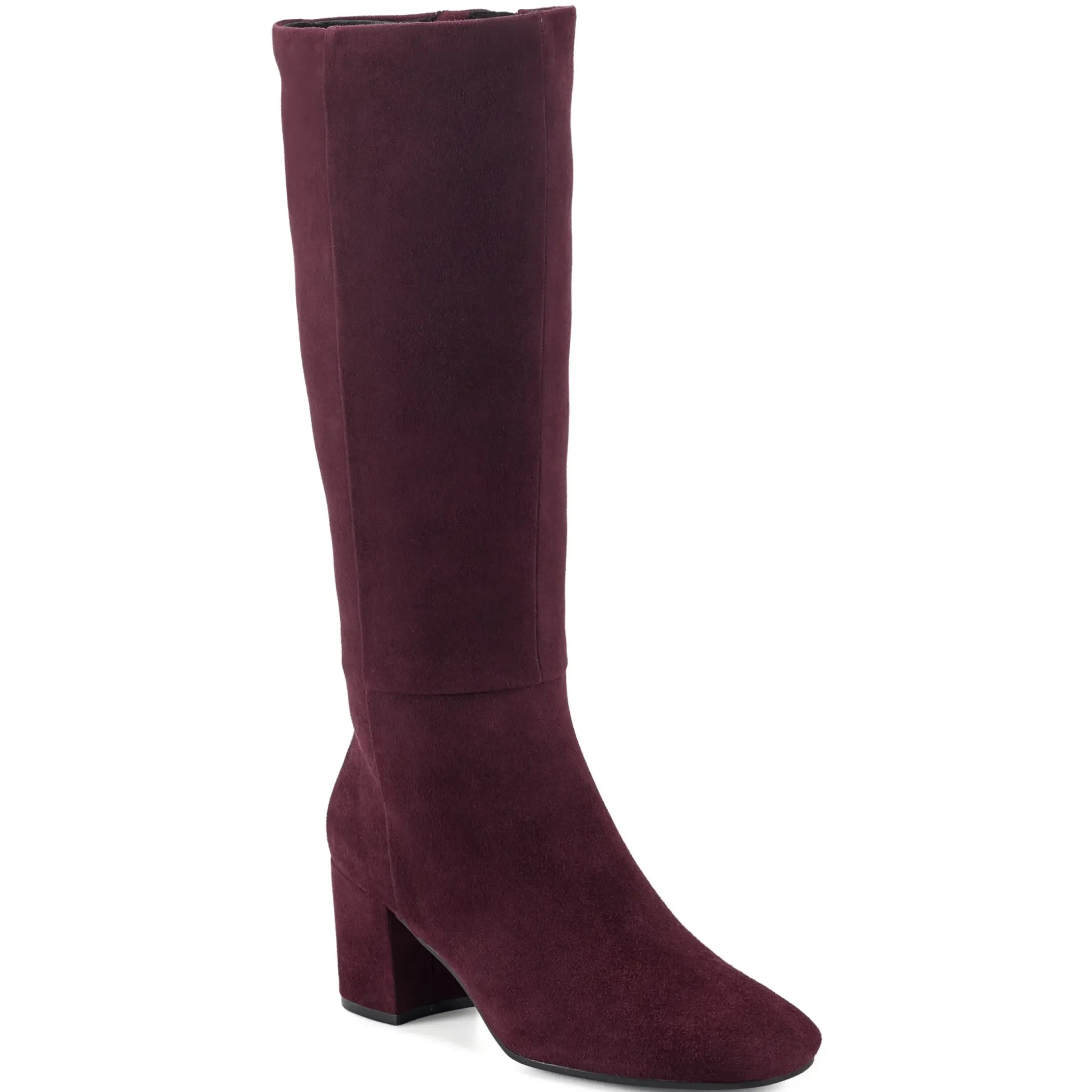 eFlex|eFlex>Easy Spirit Tony Heeled Boots Burgundy Suede