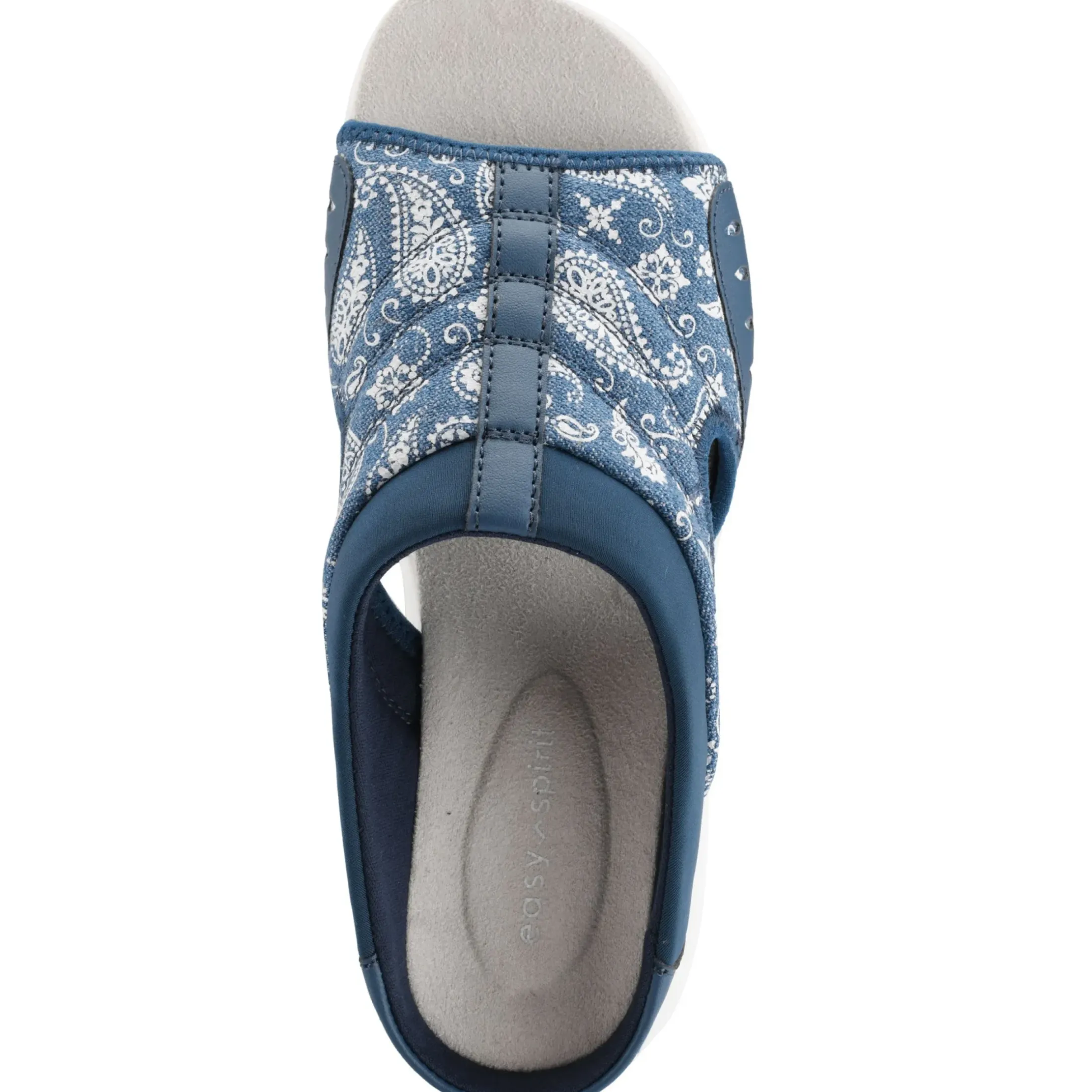 Traciee|Casual>Easy Spirit Traciee Slip On Sandals Denim Paisley Print