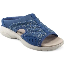 Traciee|Casual>Easy Spirit Traciee Slip On Sandals Denim and Gold Floral