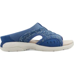 Traciee|Casual>Easy Spirit Traciee Slip On Sandals Denim and Gold Floral
