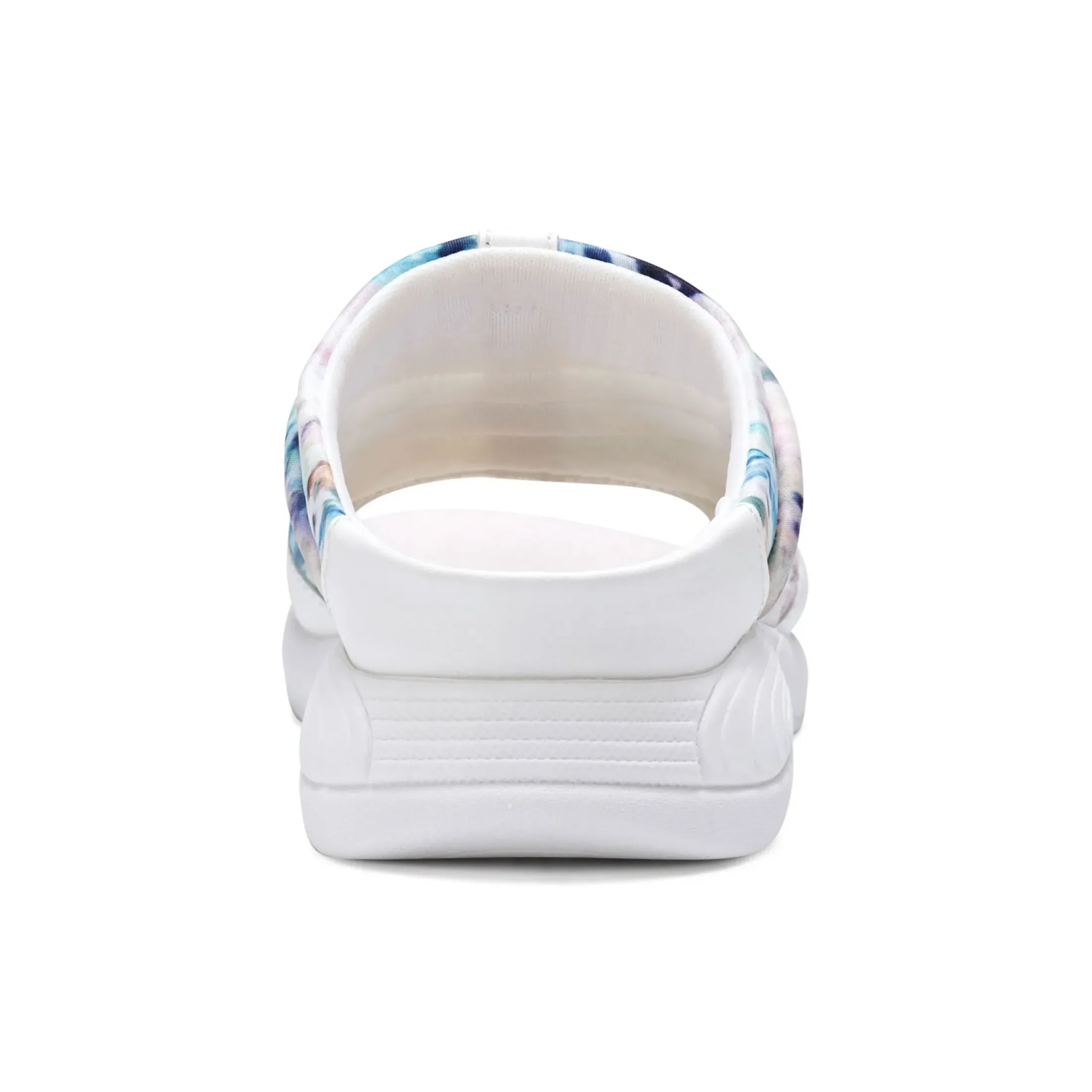 Traciee|Casual>Easy Spirit Traciee Slip On Sandals White Leather Tie Dye Print