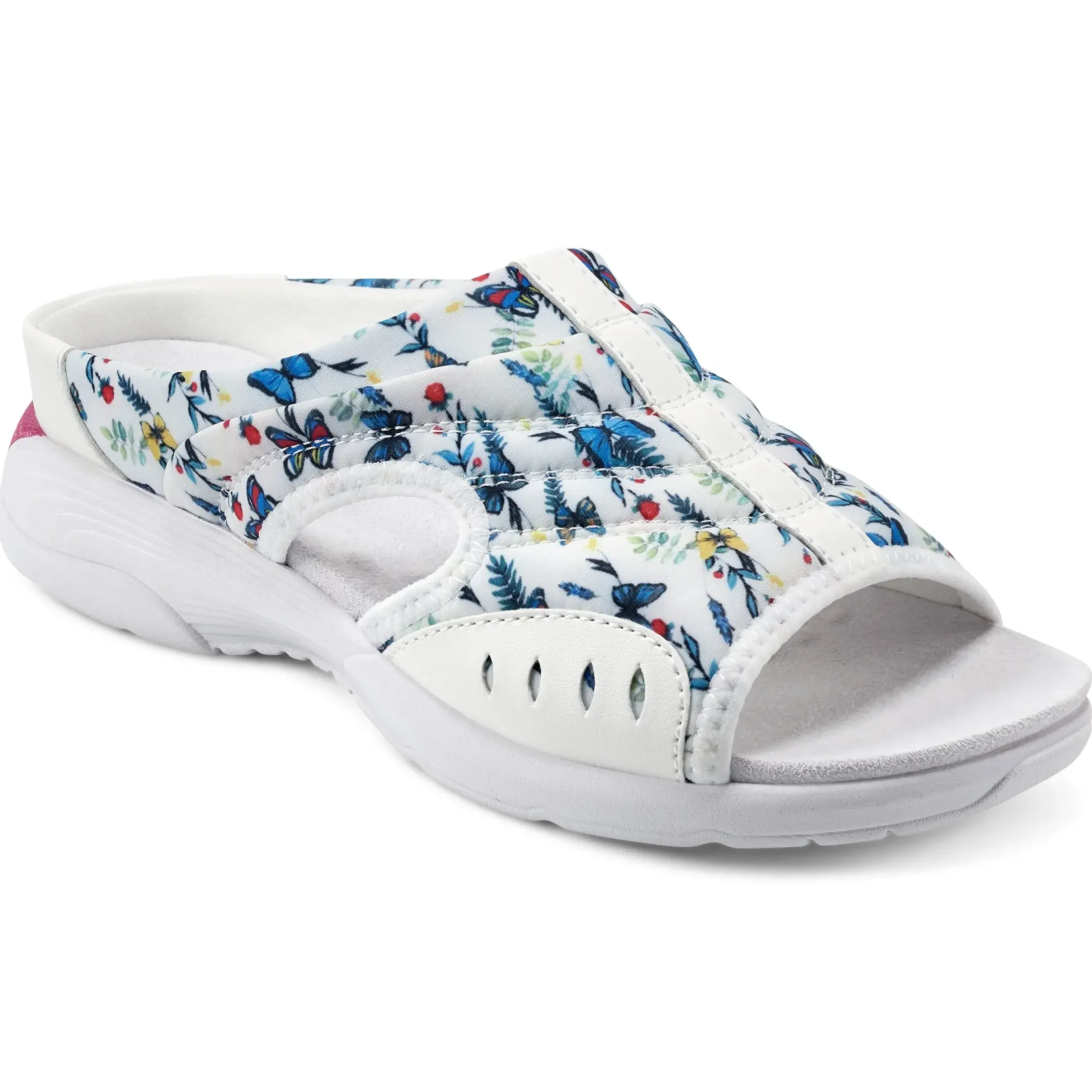 Traciee|Casual>Easy Spirit Traciee Slip On Sandals White Multi Butterfly Floral