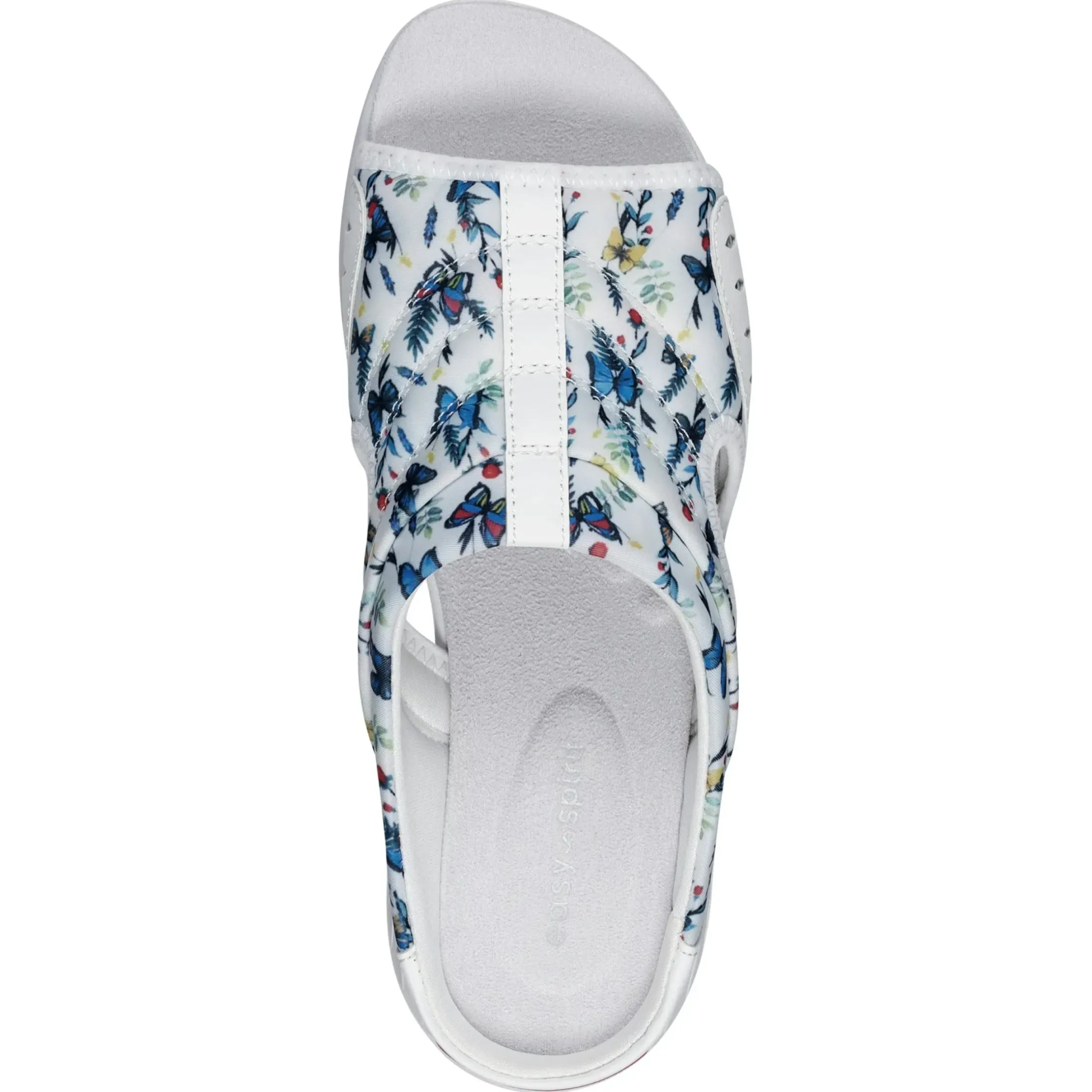 Traciee|Casual>Easy Spirit Traciee Slip On Sandals White Multi Butterfly Floral