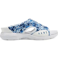 Traciee|Casual>Easy Spirit Traciee Slip On Sandals White/Blue Floral