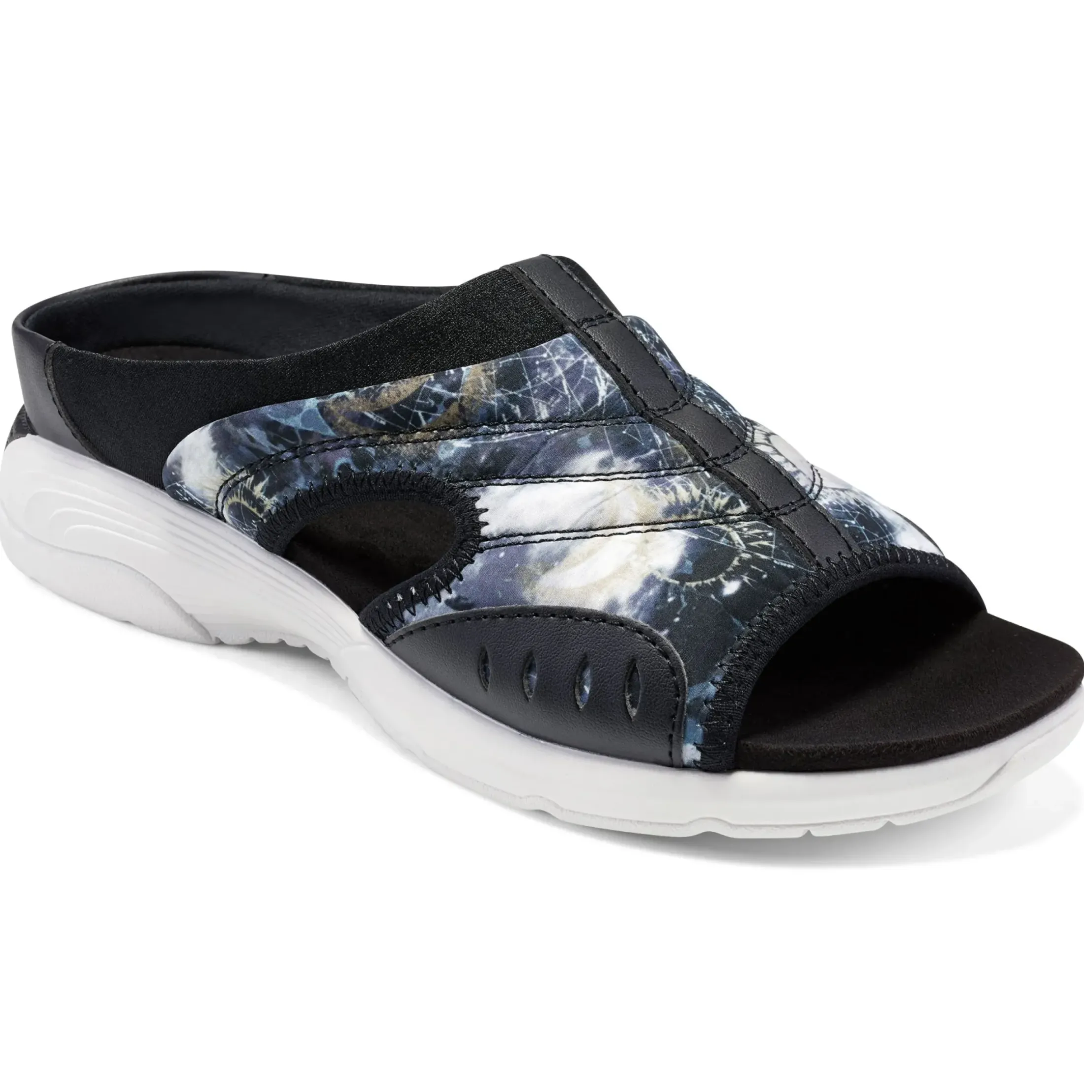 Traciee|Casual>Easy Spirit Traciee Slip On Sandals Black Multi Knit