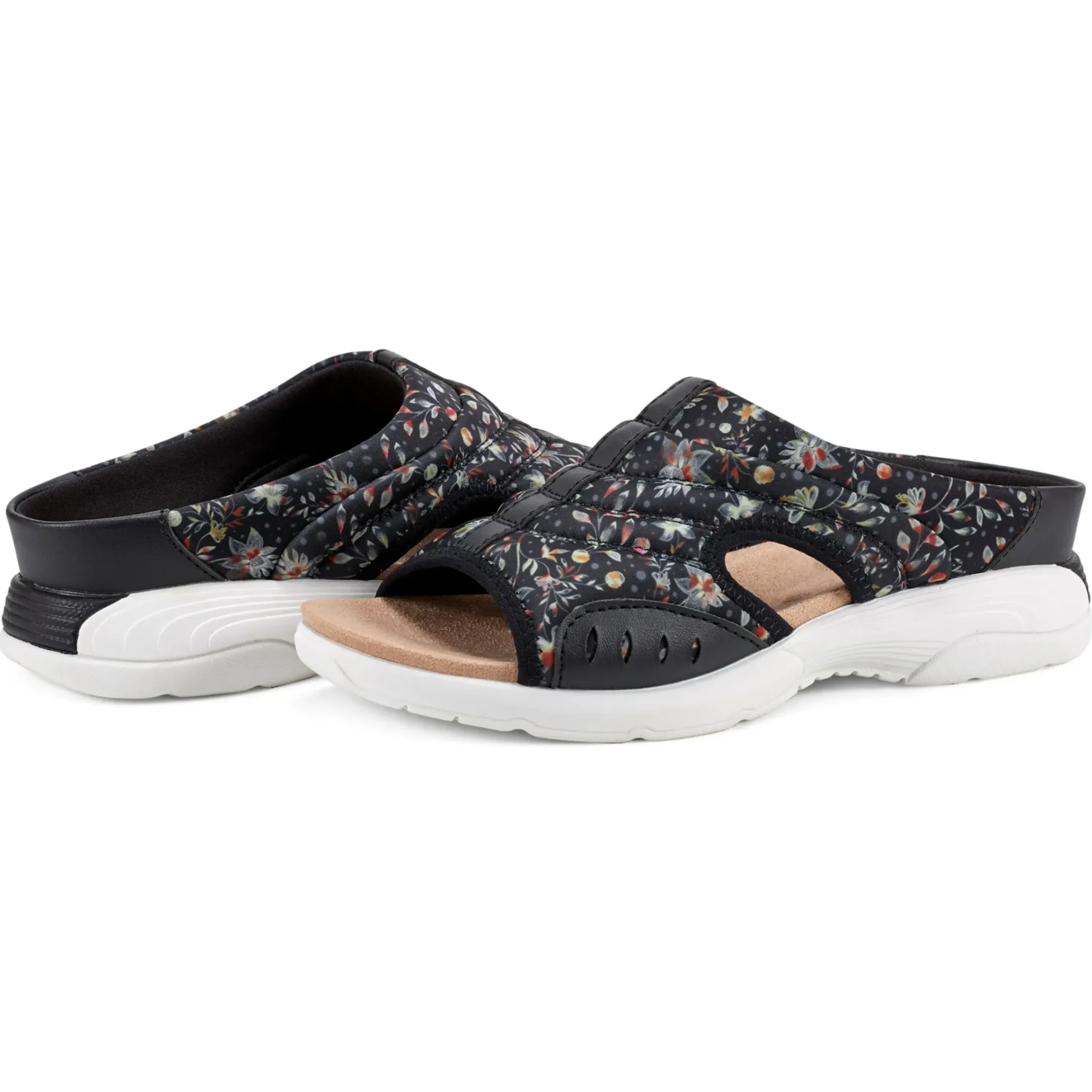 Traciee|Casual>Easy Spirit Traciee Slip On Sandals Black Prairie Floral