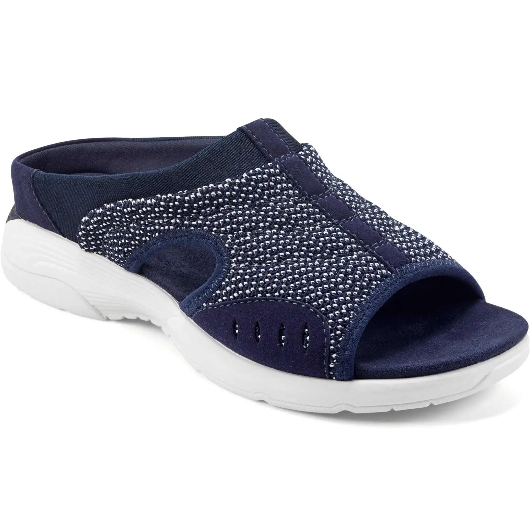 Traciee|Casual>Easy Spirit Traciee Slip On Sandals Navy Multi Print