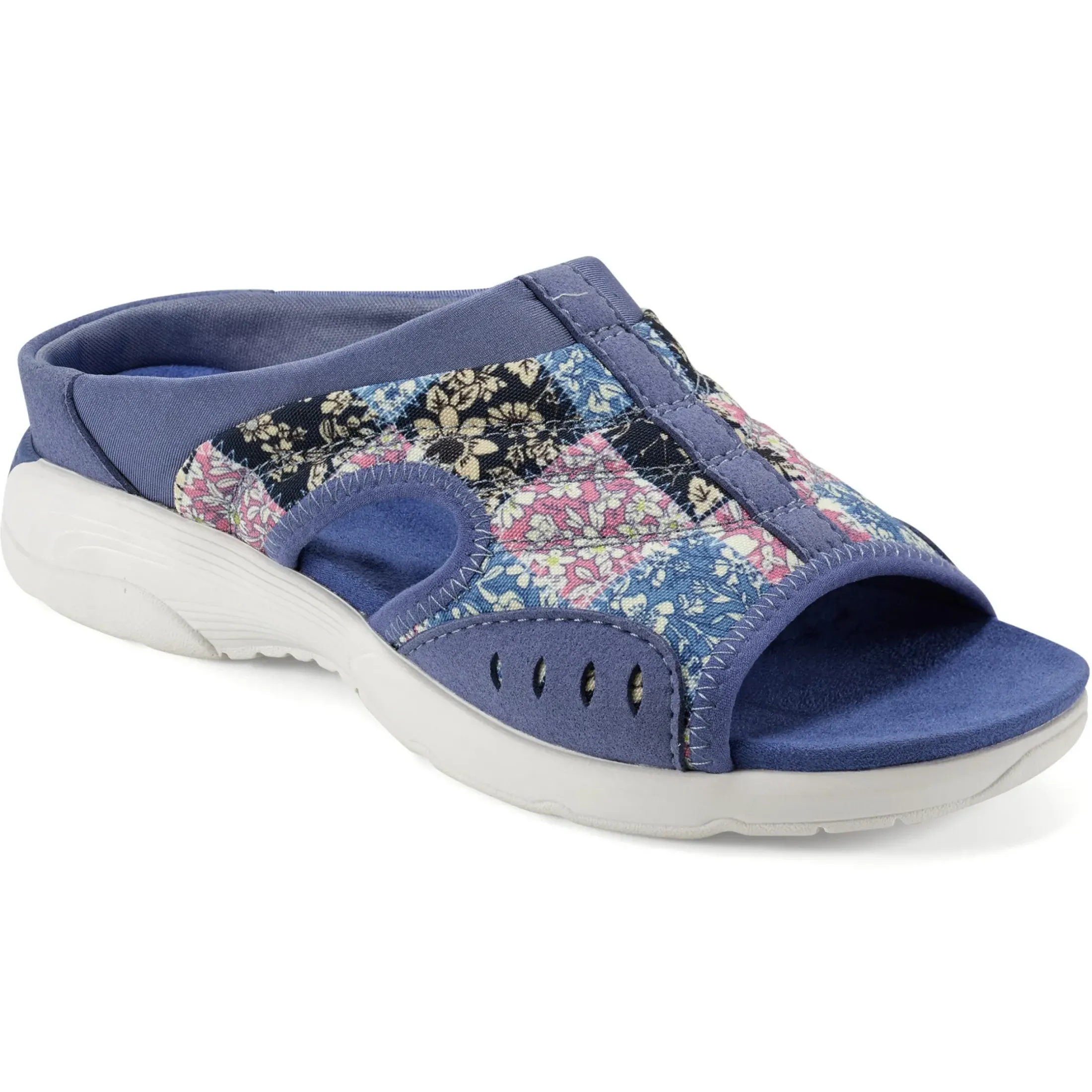 Traciee|Casual>Easy Spirit Traciee Slip On Sandals Blue/Pink Floral