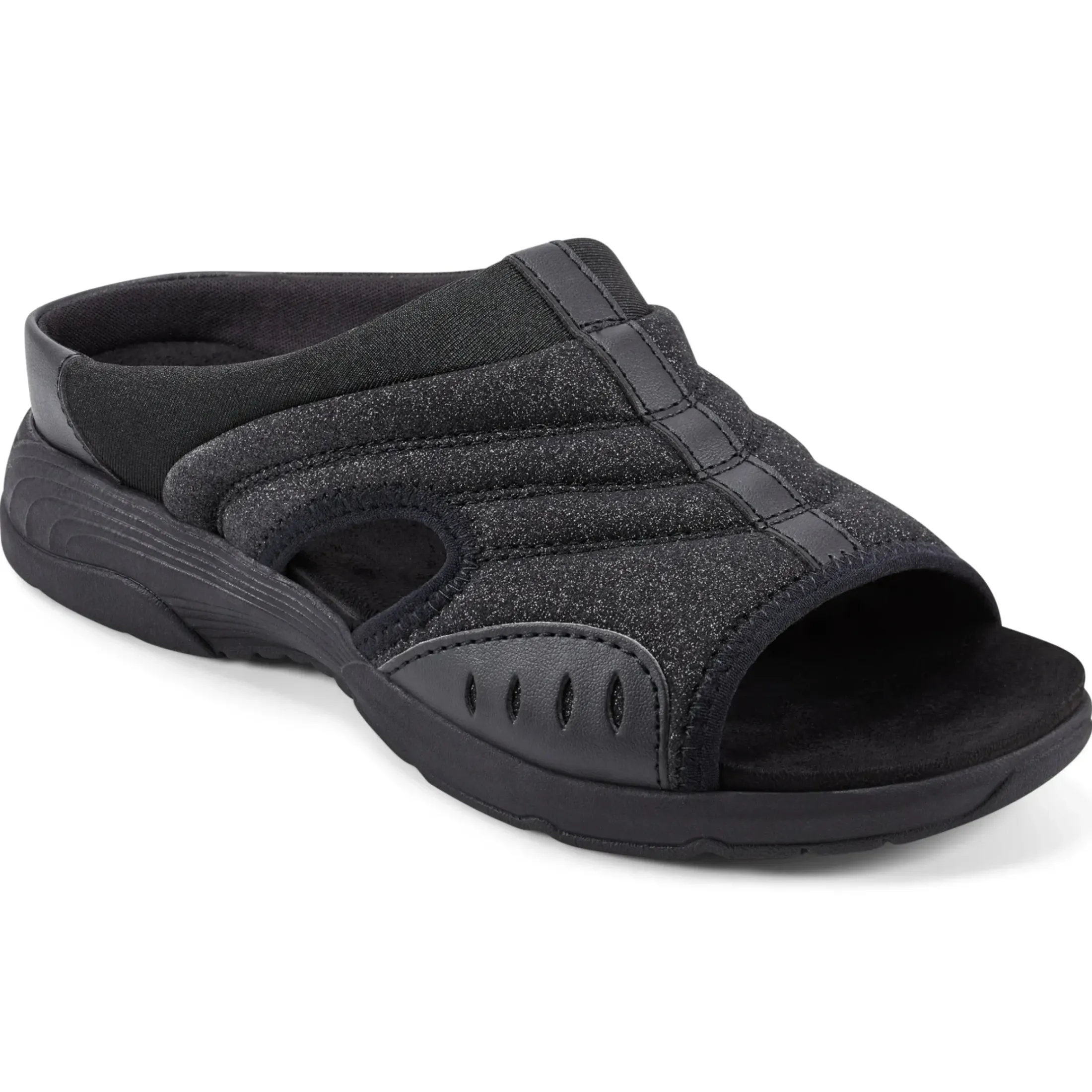 Traciee|Casual>Easy Spirit Traciee Slip On Sandals Black Glitter