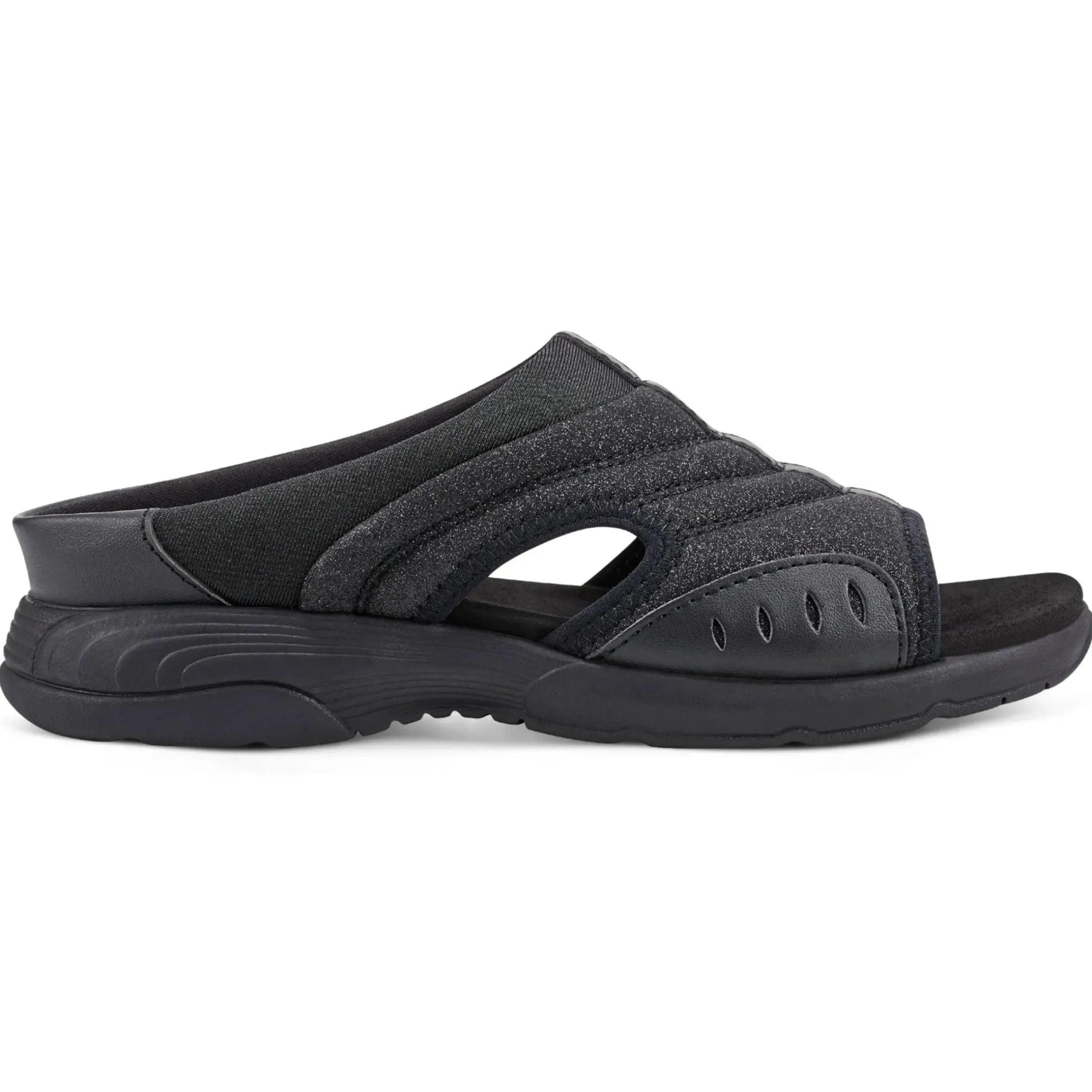 Traciee|Casual>Easy Spirit Traciee Slip On Sandals Black Glitter