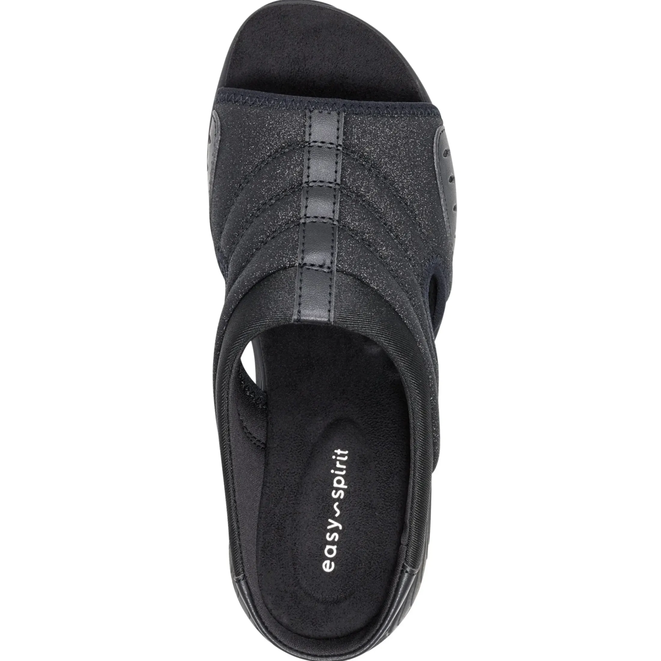 Traciee|Casual>Easy Spirit Traciee Slip On Sandals Black Glitter