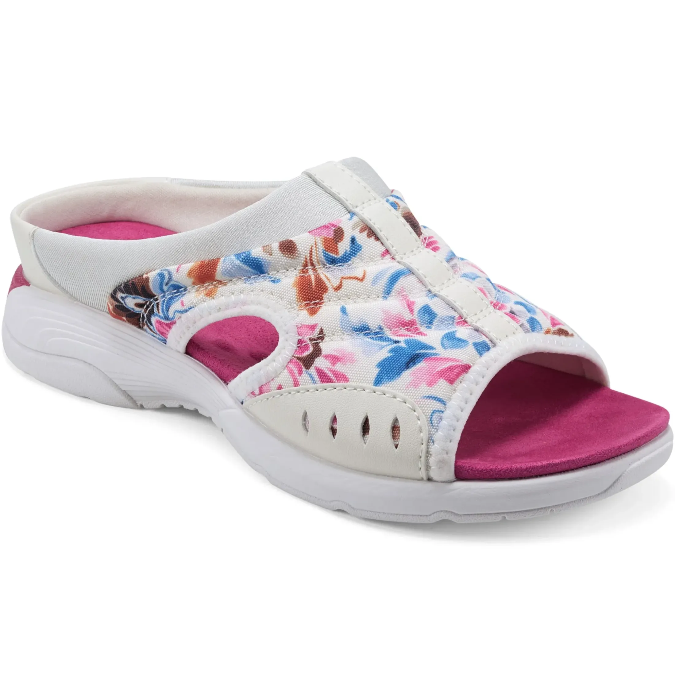 Traciee|Casual>Easy Spirit Traciee Slip On Sandals White/Pink Multi Floral
