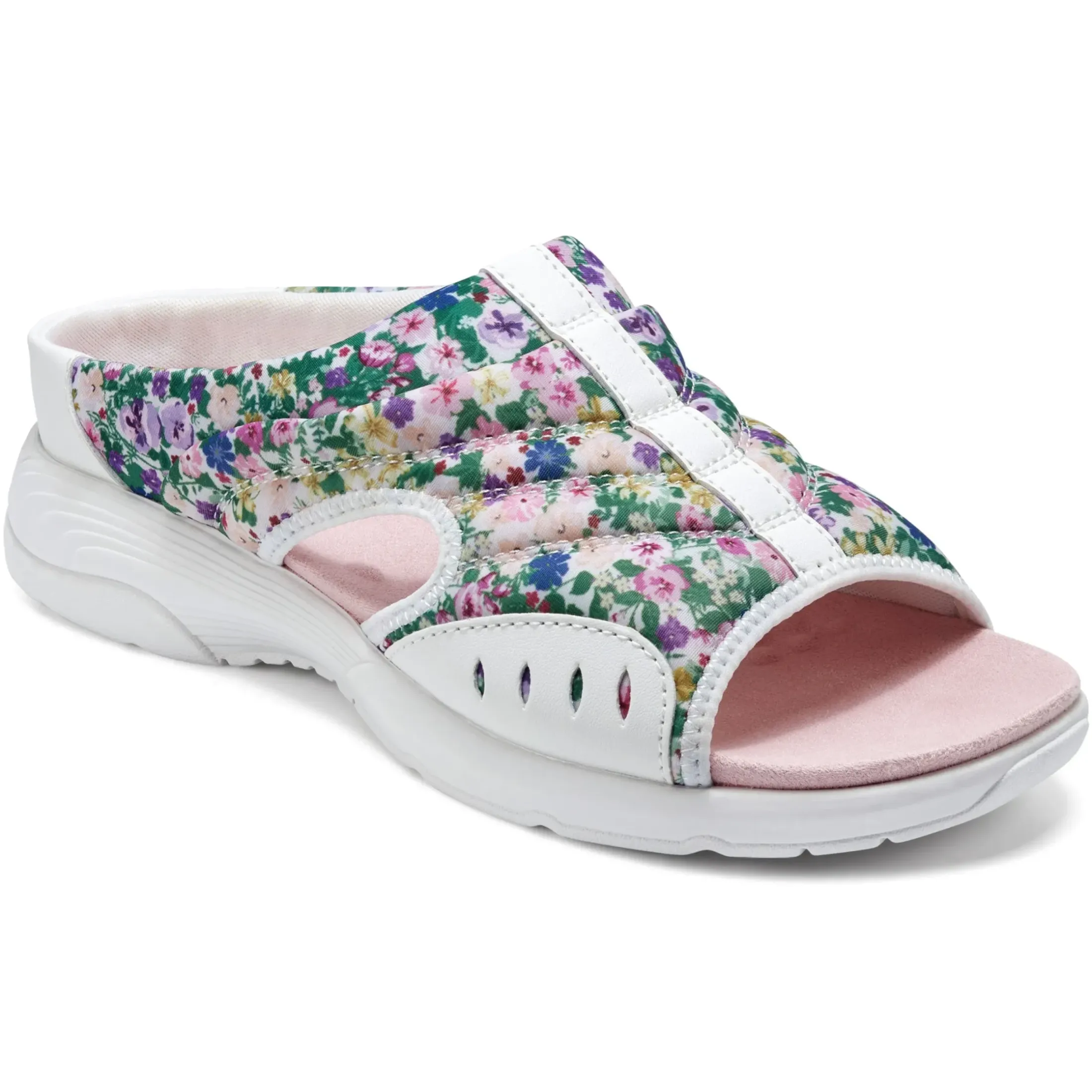 Traciee|Casual>Easy Spirit Traciee Slip On Sandals White Floral Print