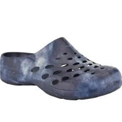 Traveltime Family|Traveltime Clogs>Easy Spirit Travelclog Slip On Mules Denim Tie Dye Print