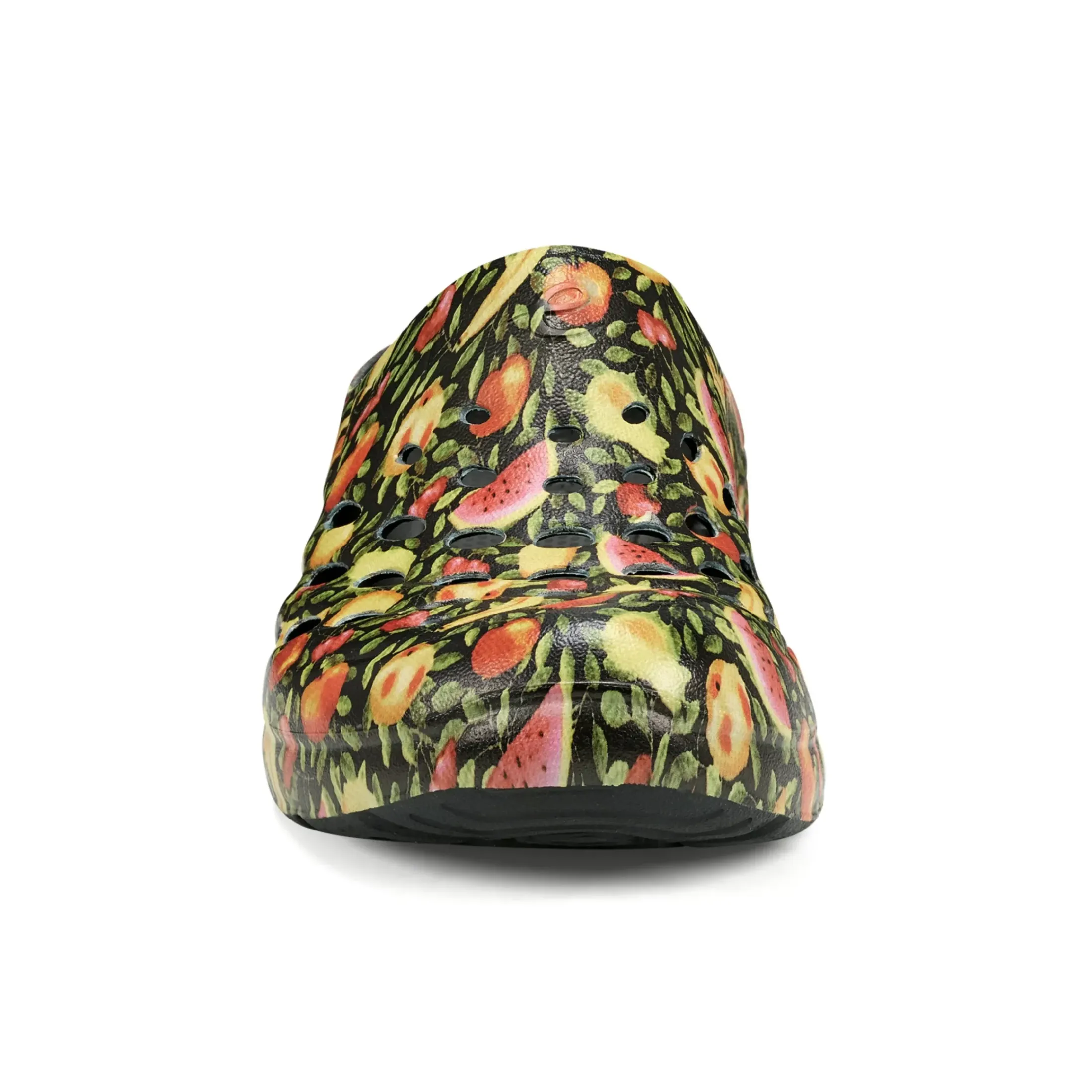 Traveltime Family|Traveltime Clogs>Easy Spirit Travelclog Slip On Mules Black Fruit Print