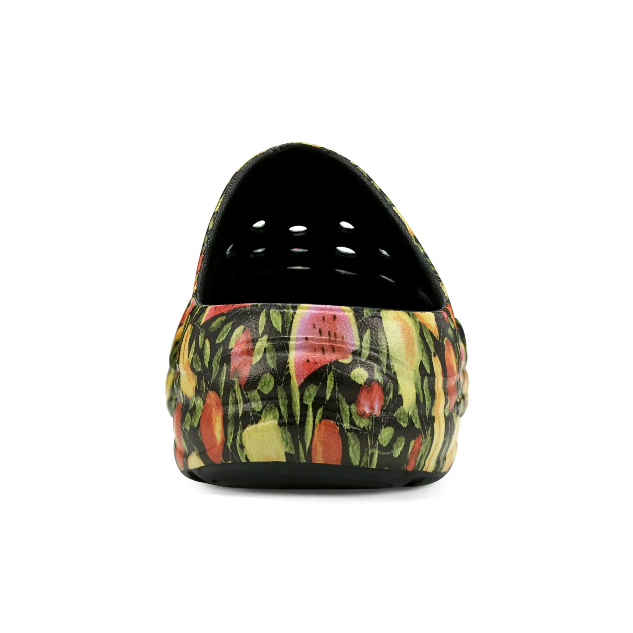 Traveltime Family|Traveltime Clogs>Easy Spirit Travelclog Slip On Mules Black Fruit Print